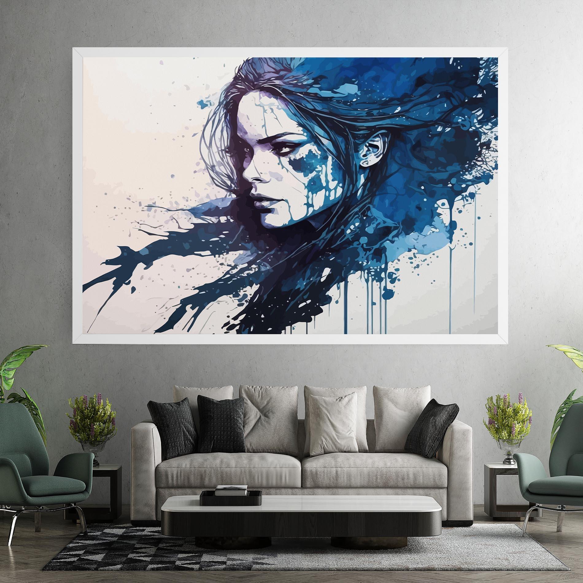 Leinwandbild Blue Hair Portrait mockup 7