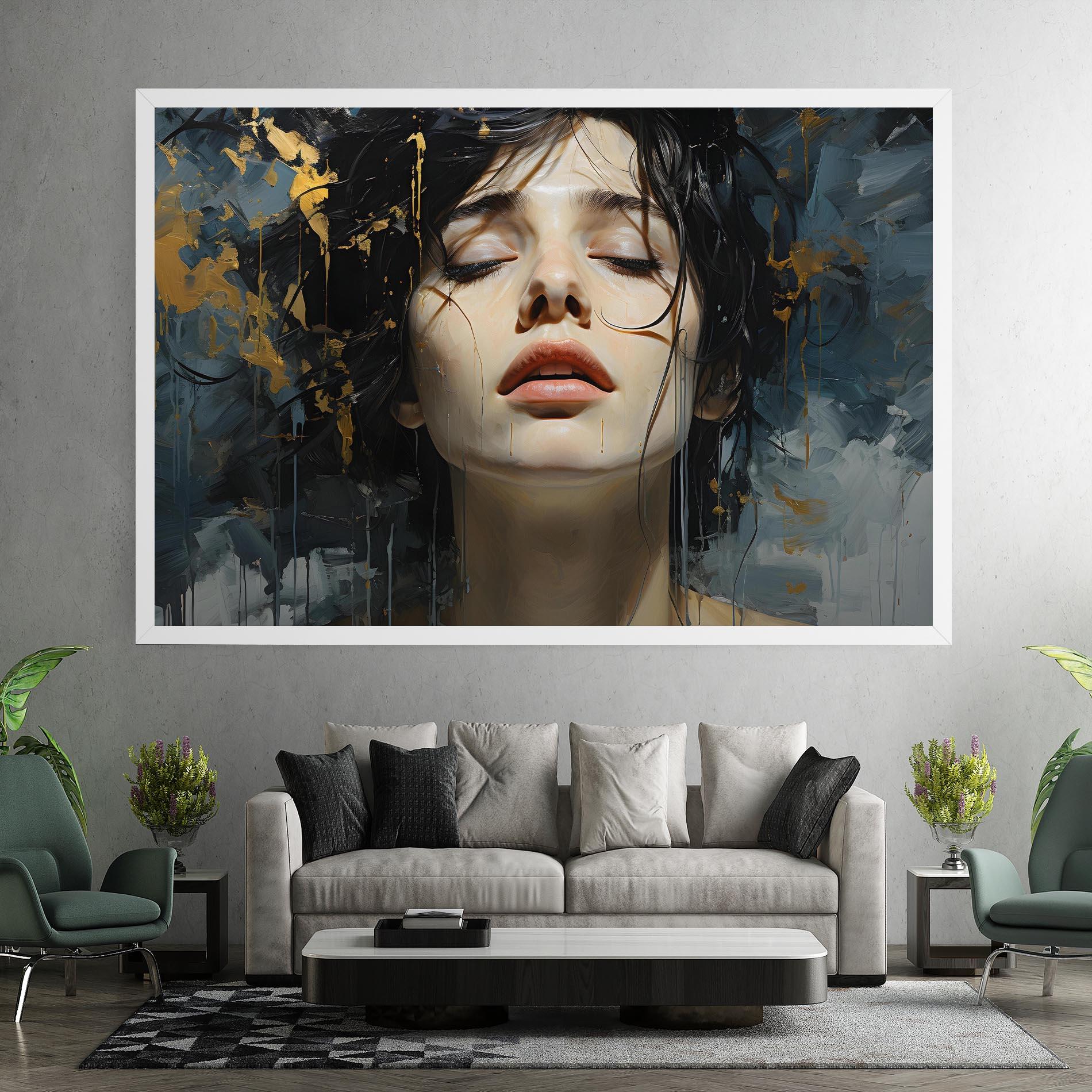 Leinwandbild Closed Eyes Woman mockup 7