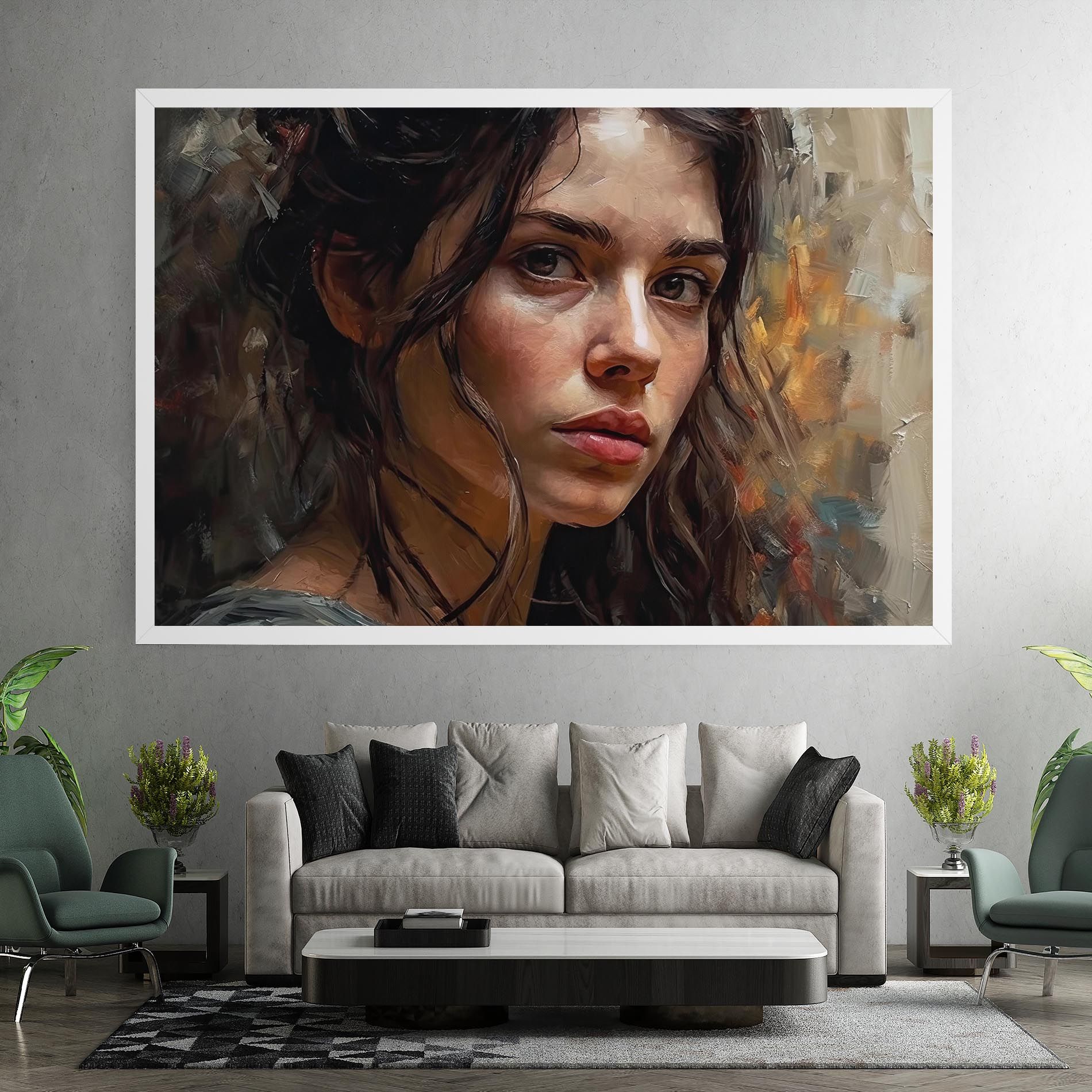 Closeup Impasto Portrait mockup 7