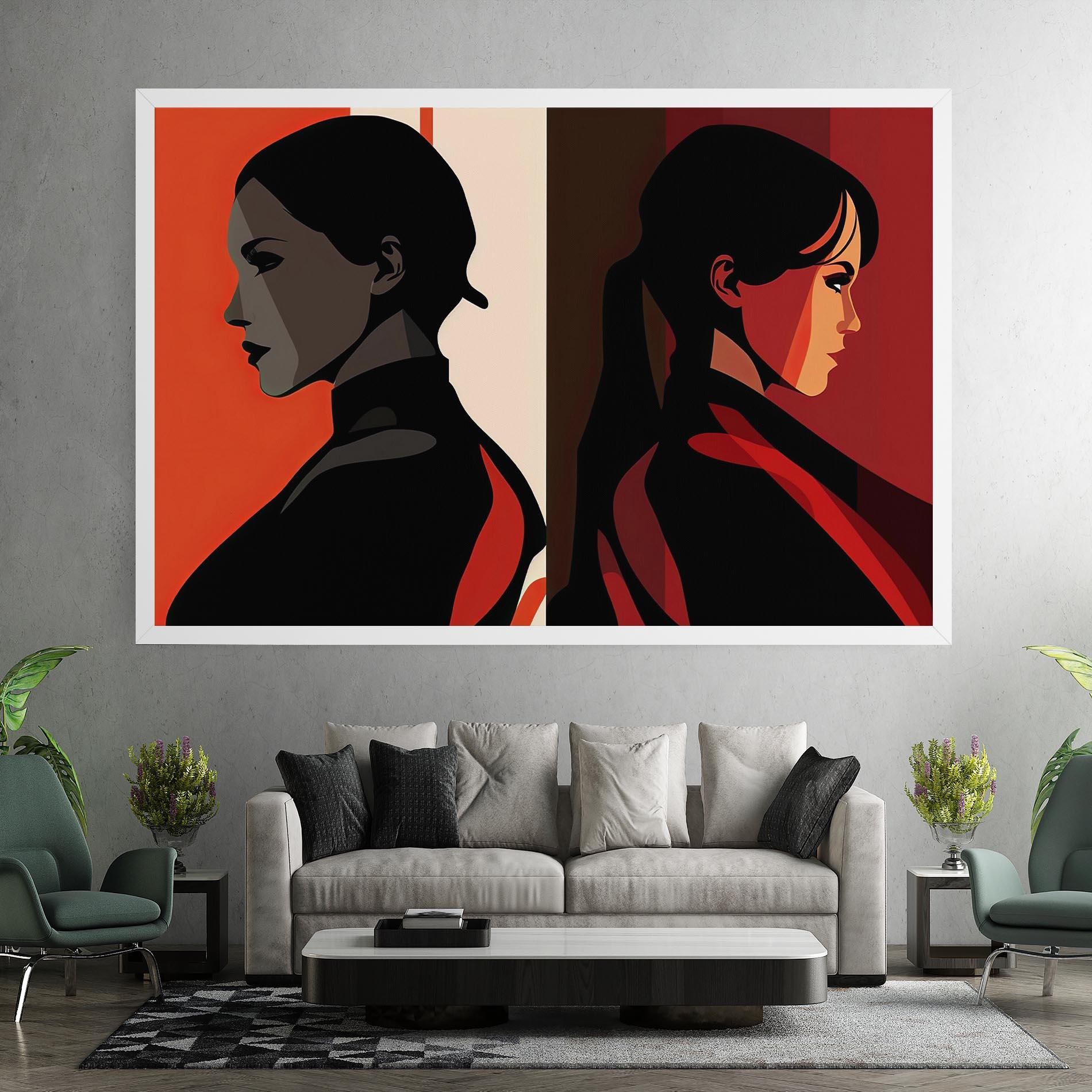 Leinwandbild Graphical Portrait mockup 7