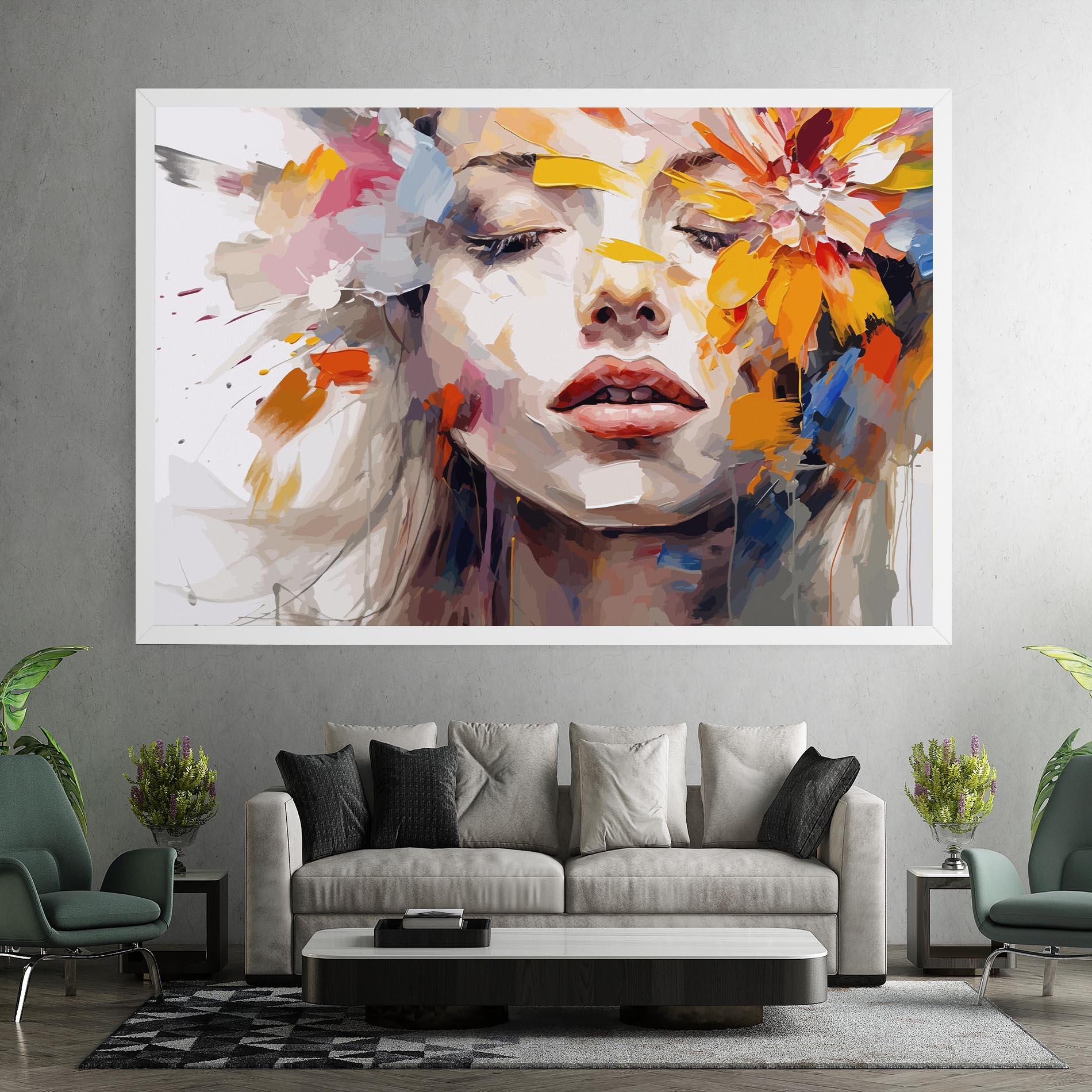 Leinwandbild Oil Flower Portrait mockup 7