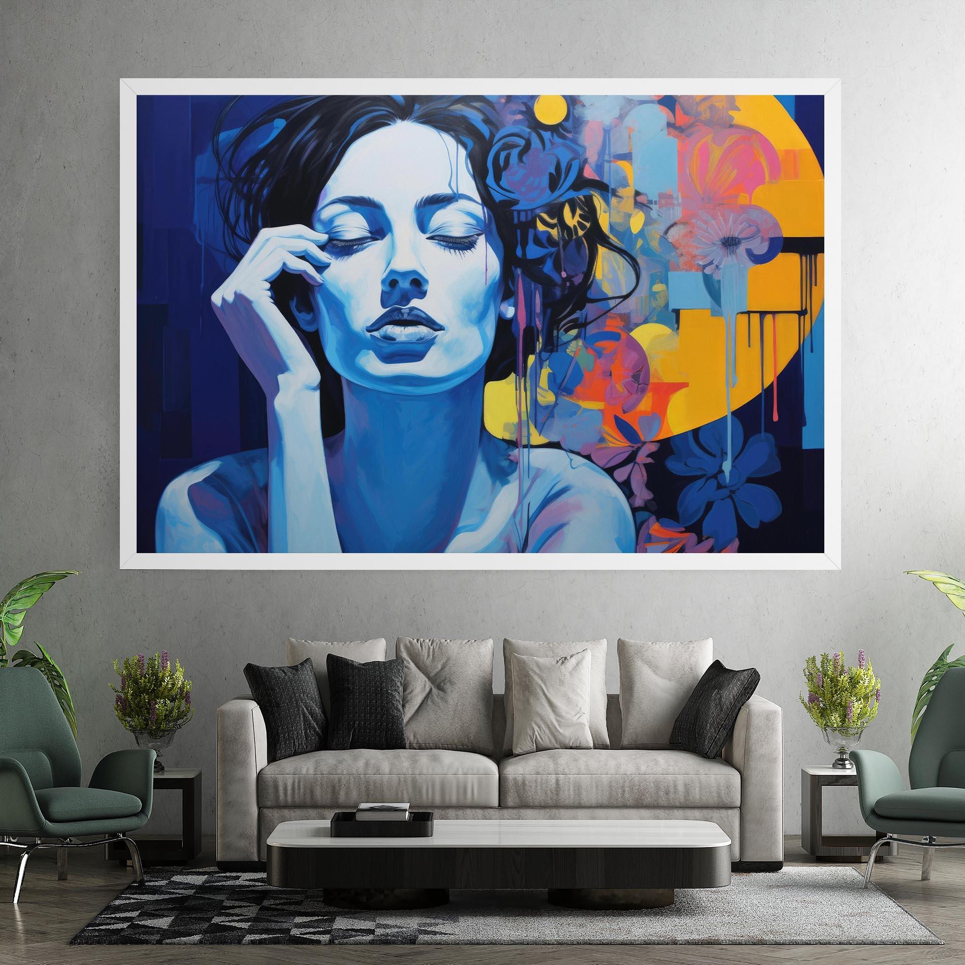 Leinwandbild Photographic Blue Image mockup 7