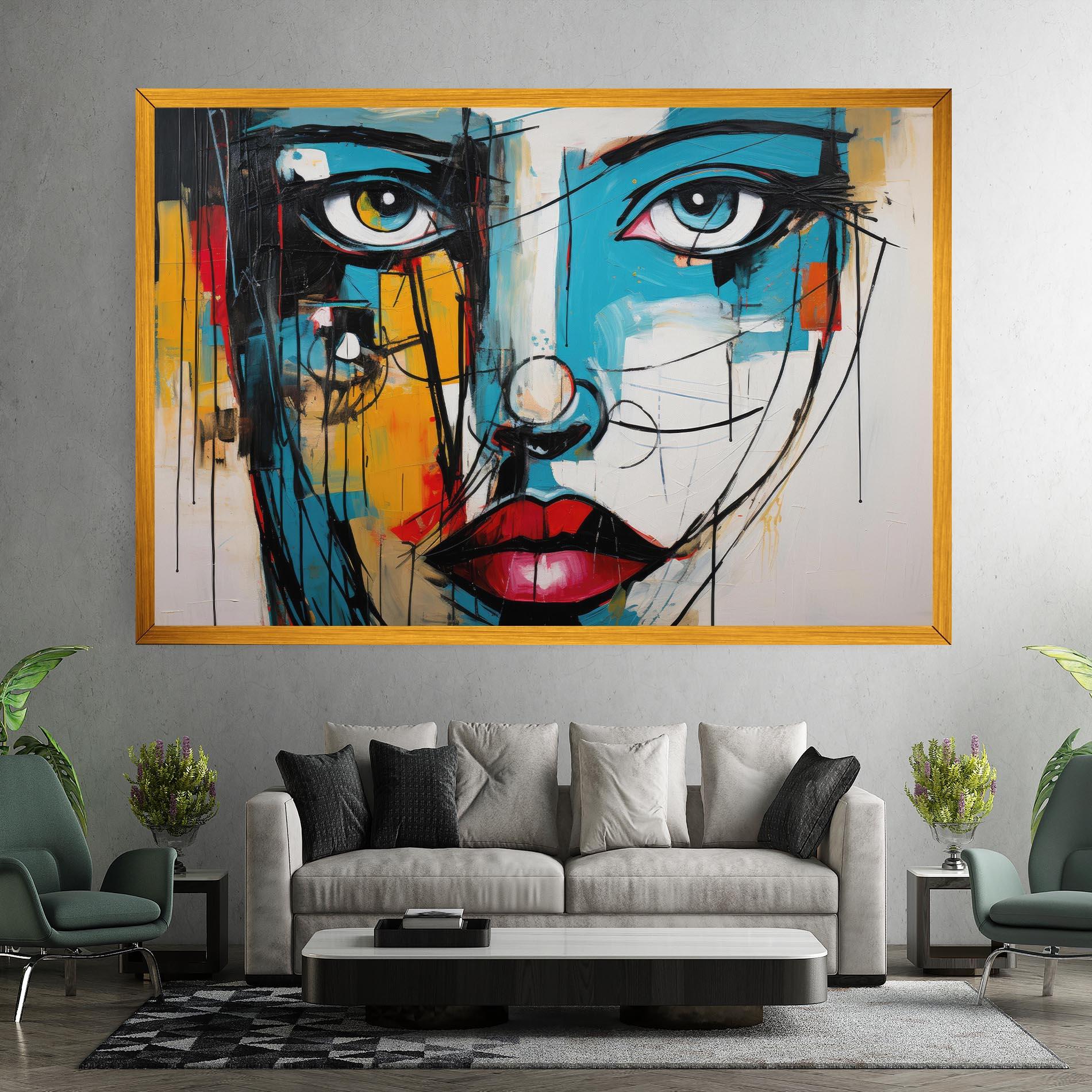 Leinwandbild Abstract Drawing Portret mockup 7