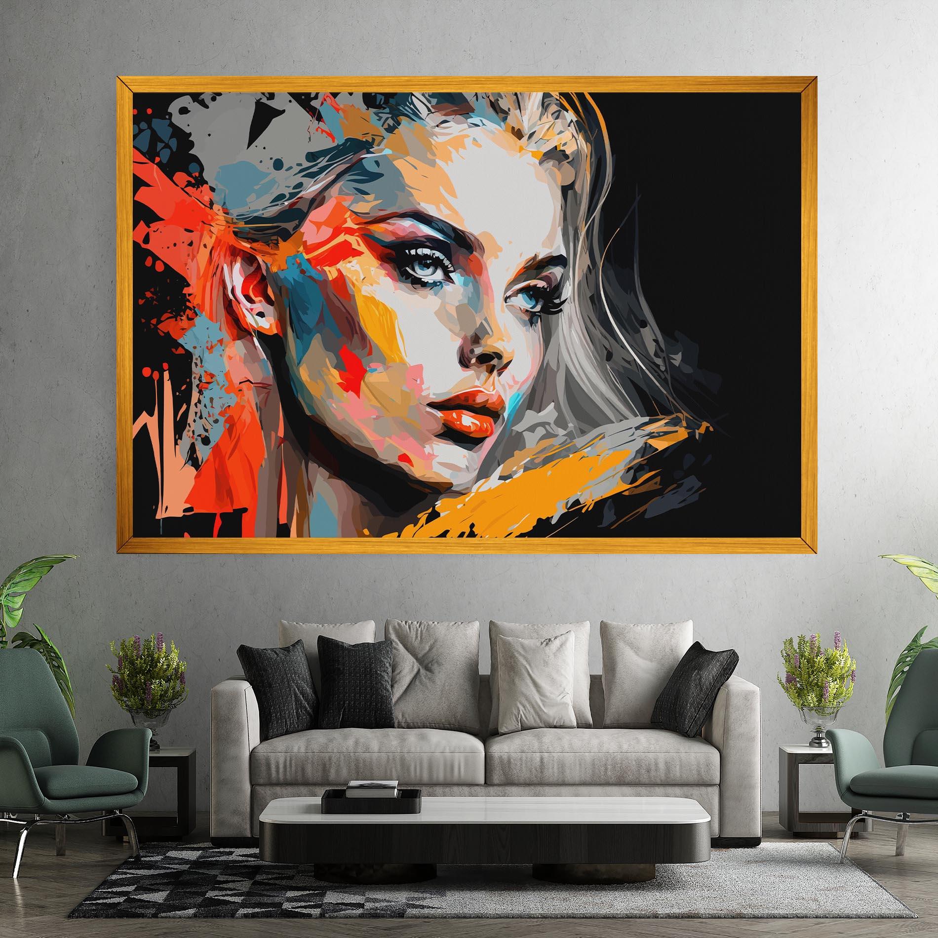 Leinwandbild Blue Eye Face mockup 7