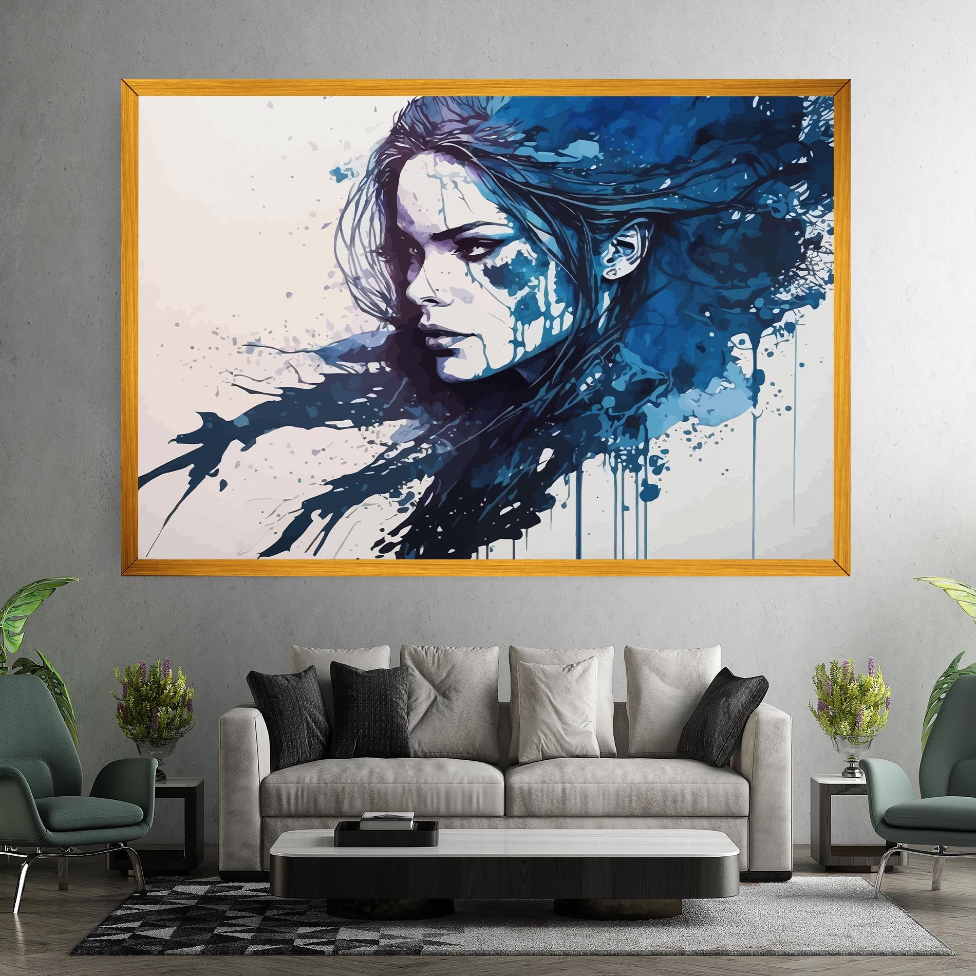 Blue Hair Portrait mockup 7