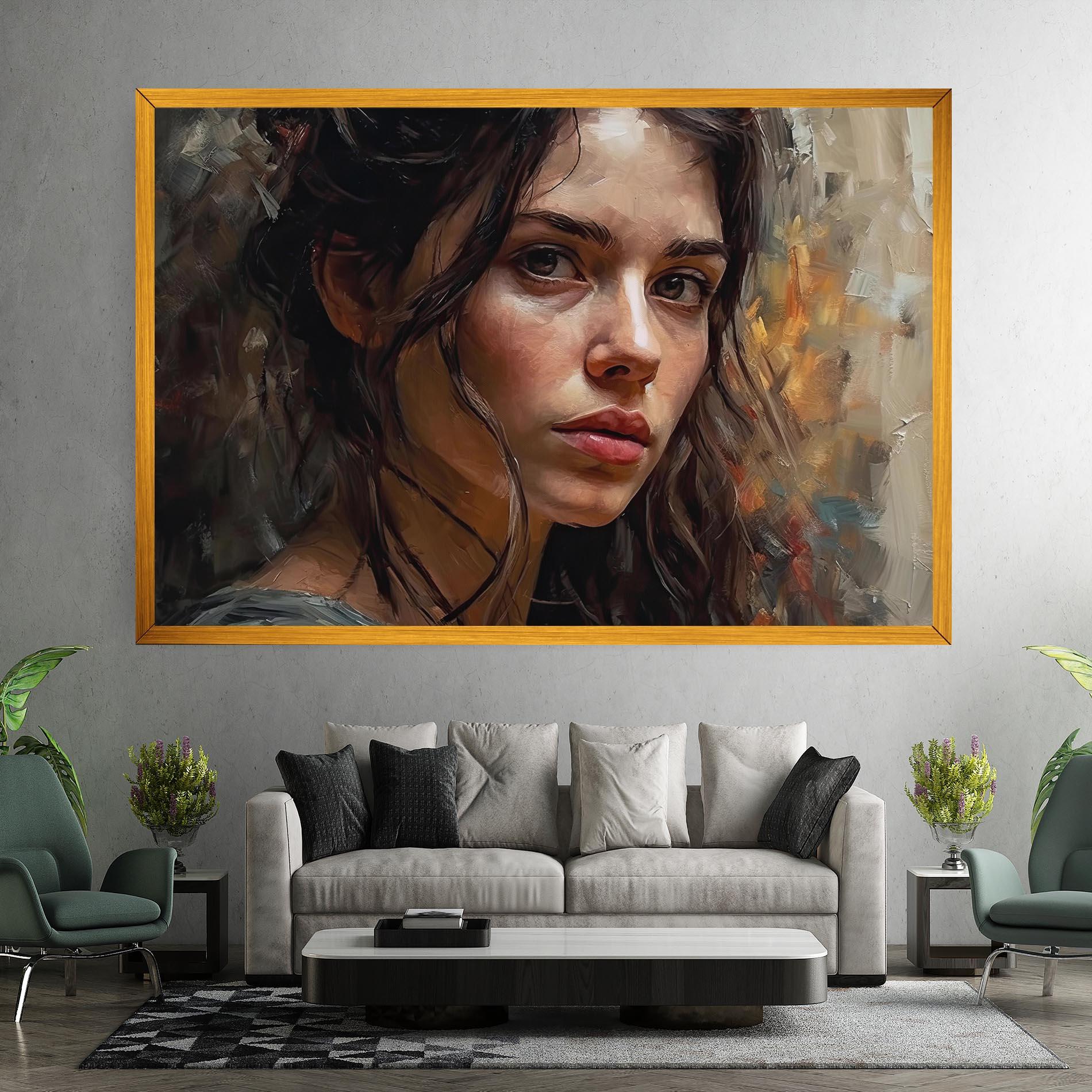 Leinwandbild Closeup Impasto Portrait mockup 7