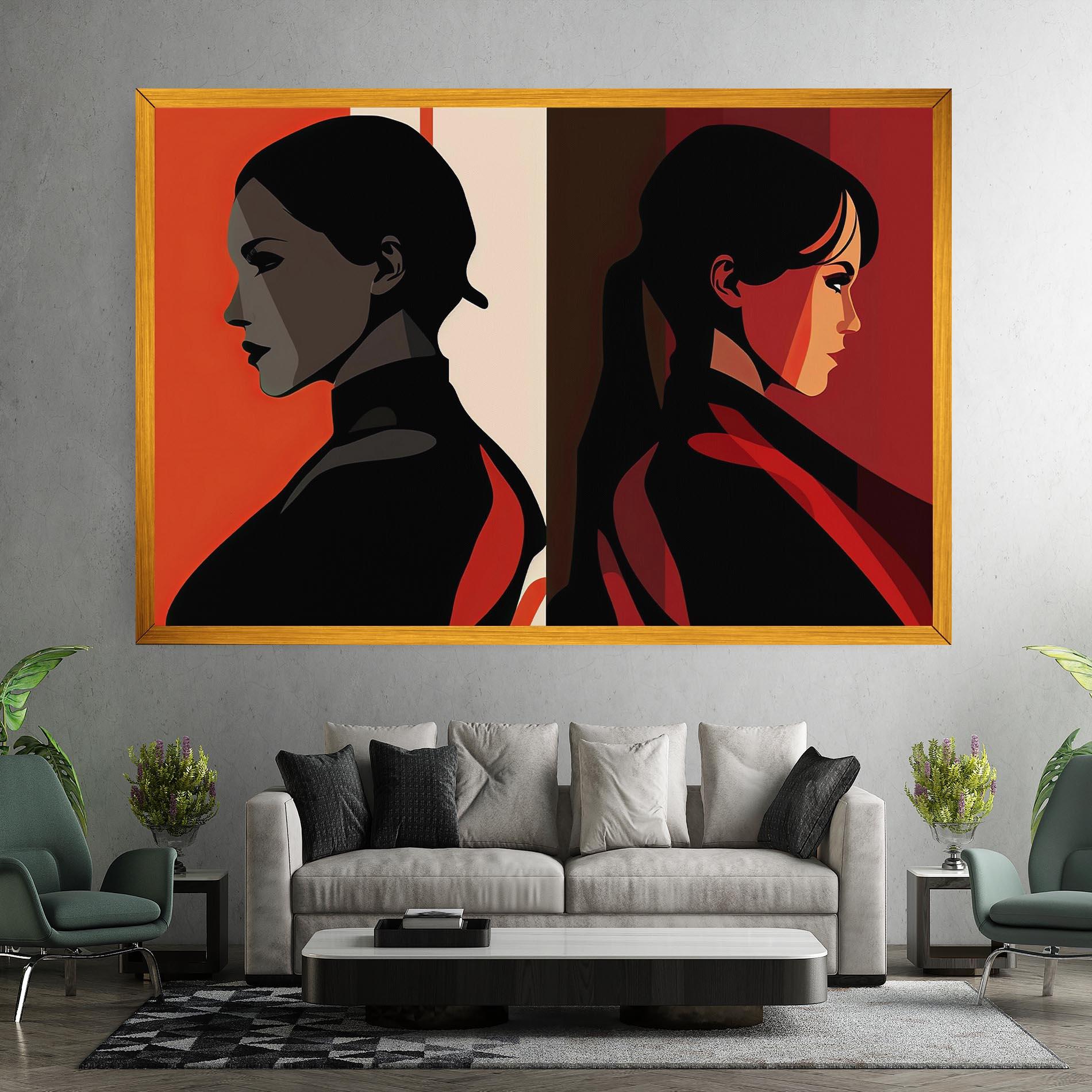 Leinwandbild Graphical Portrait mockup 7