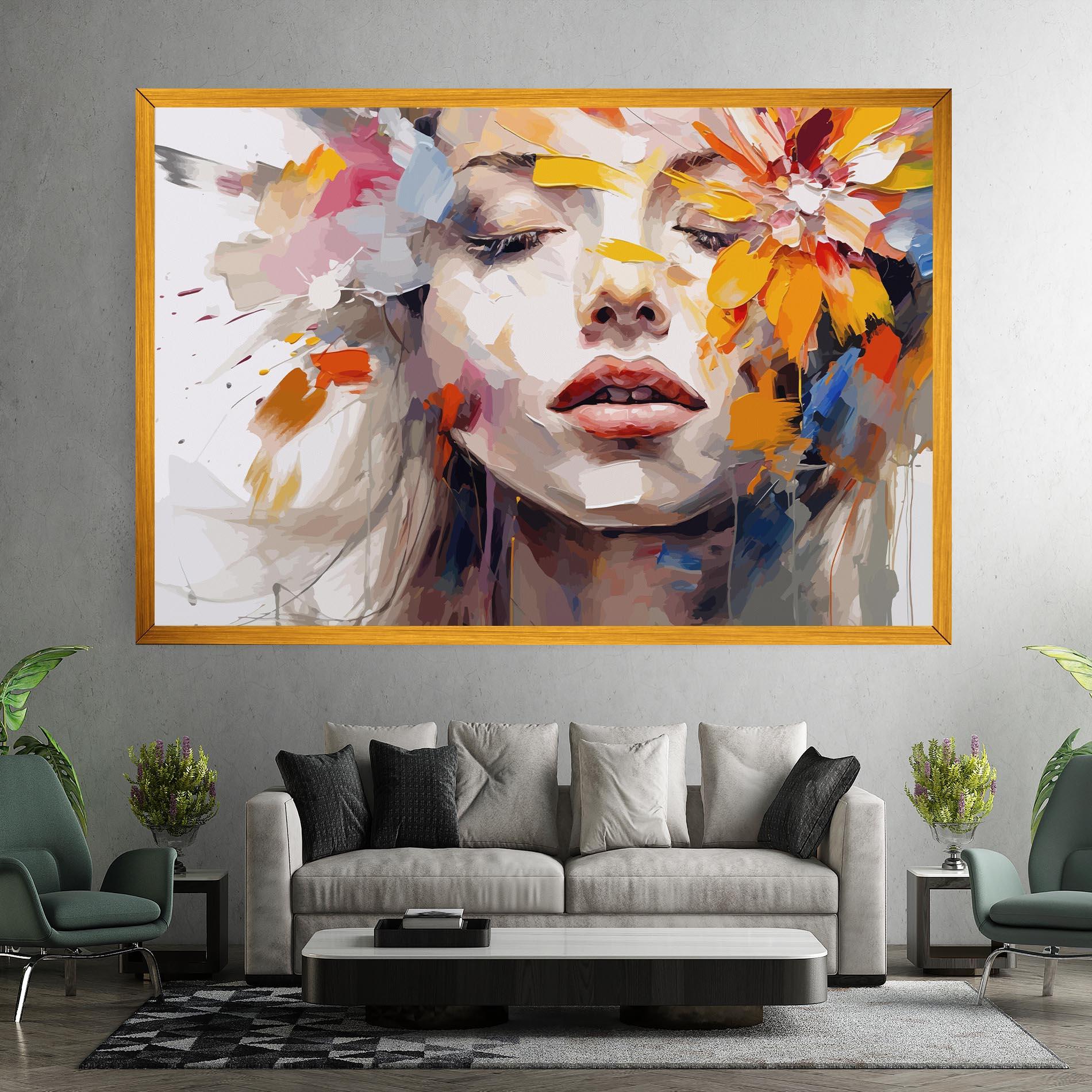 Leinwandbild Oil Flower Portrait mockup 7