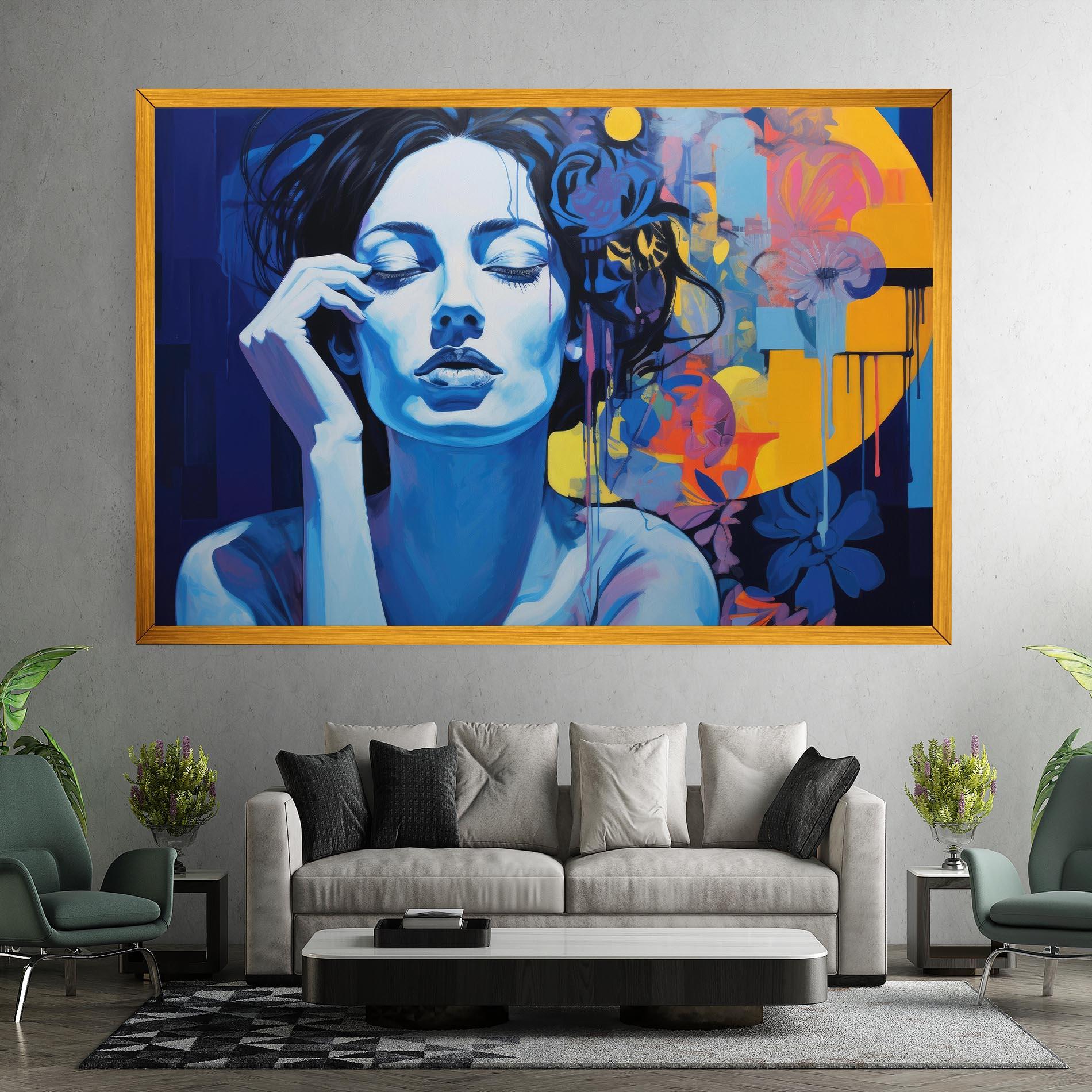 Leinwandbild Photographic Blue Image mockup 7