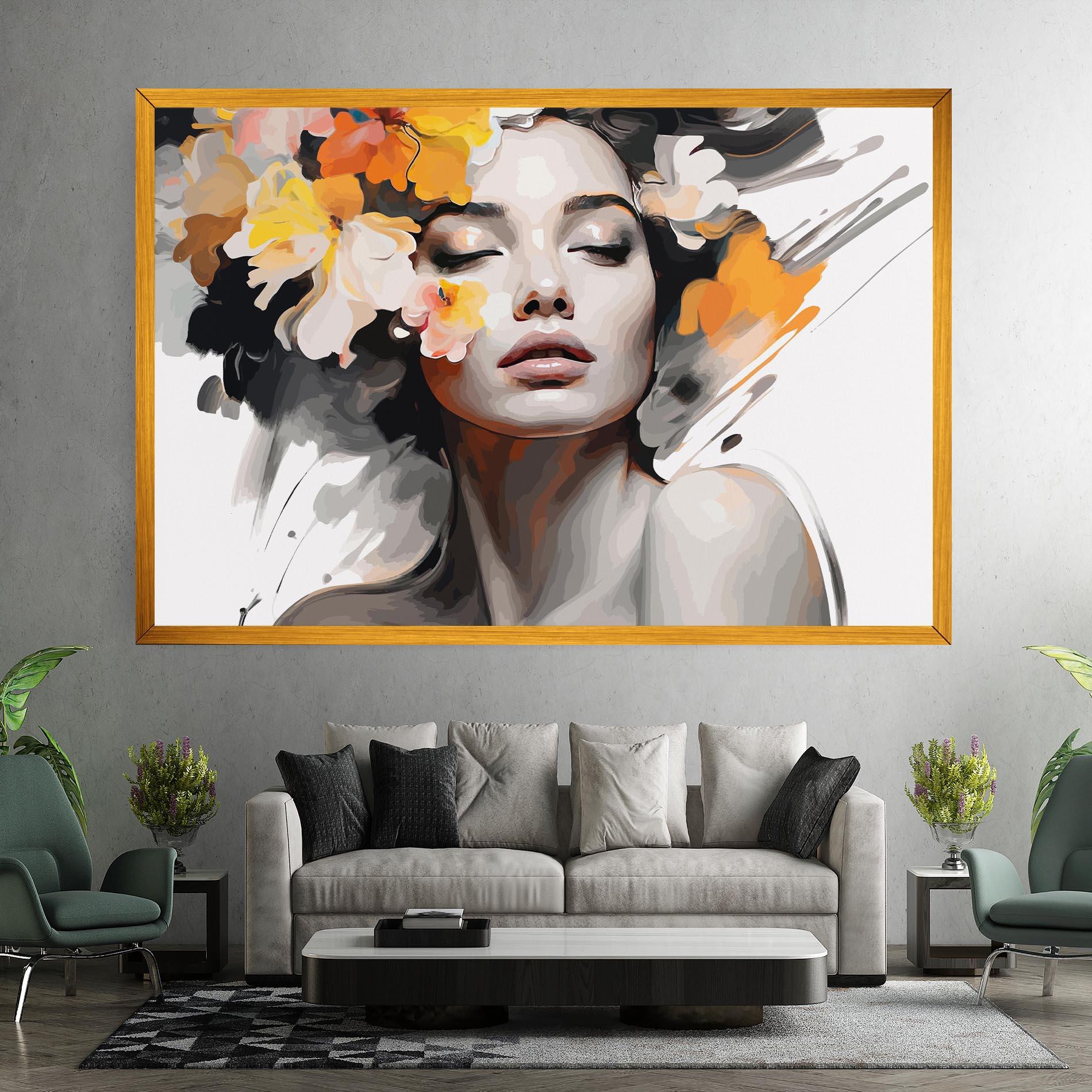 Leinwandbild Yellow Flower Portrait mockup 7