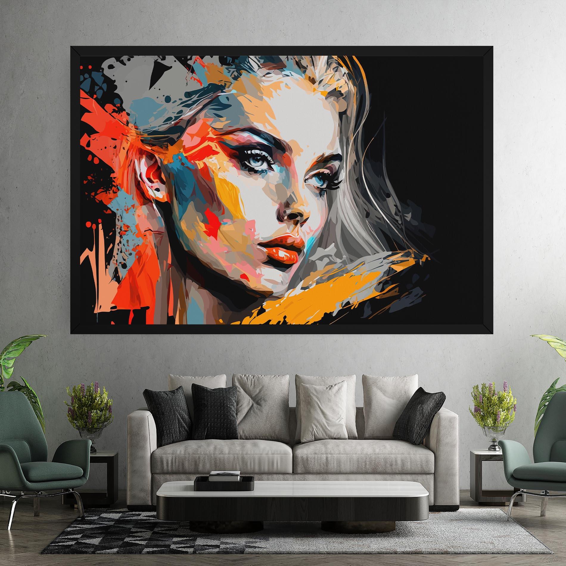 Leinwandbild Blue Eye Face mockup 7