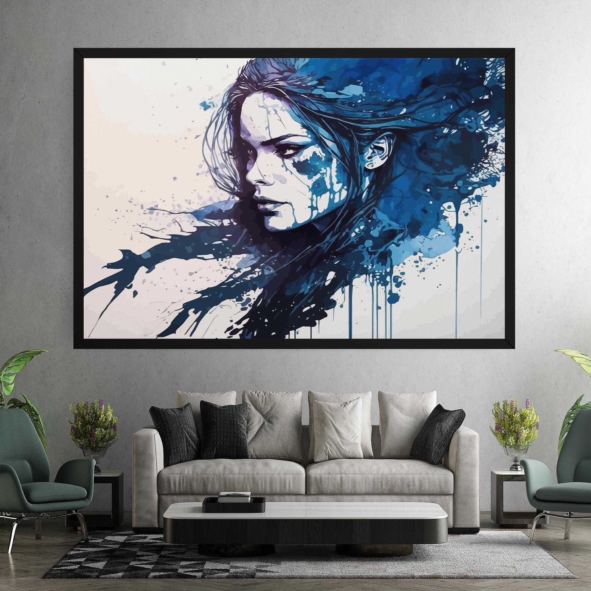 Leinwandbild Blue Hair Portrait mockup 7