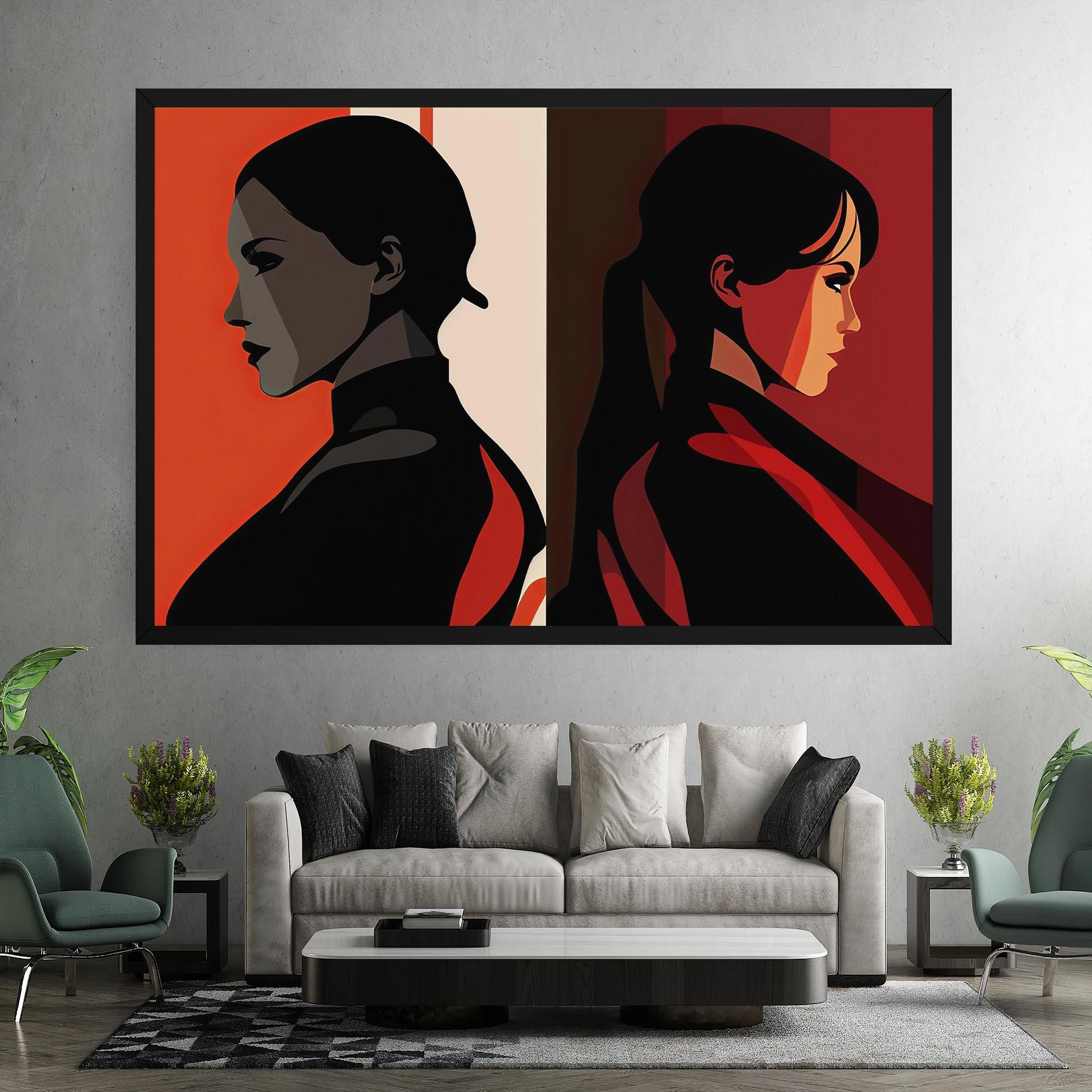 Leinwandbild Graphical Portrait mockup 7