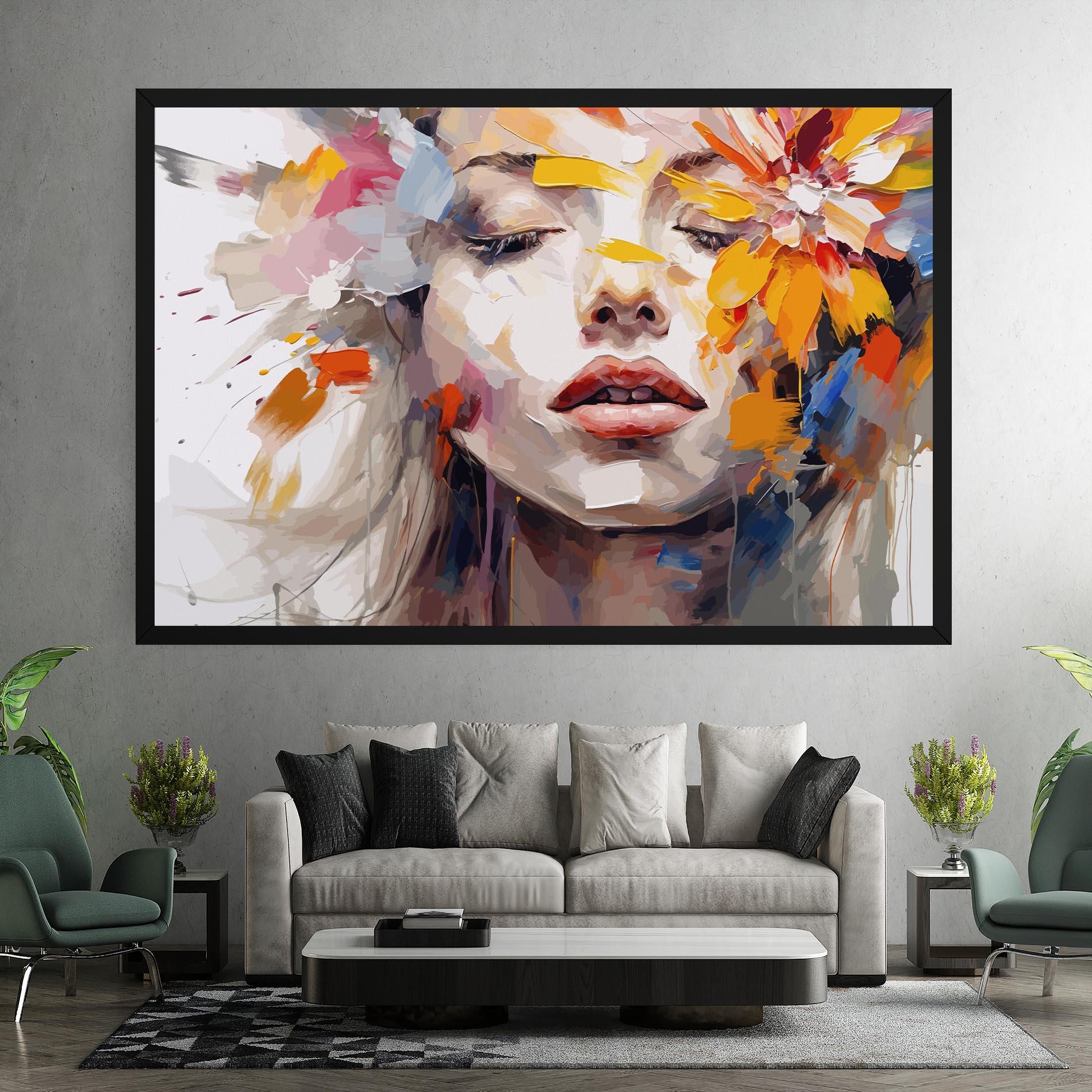 Leinwandbild Oil Flower Portrait mockup 7