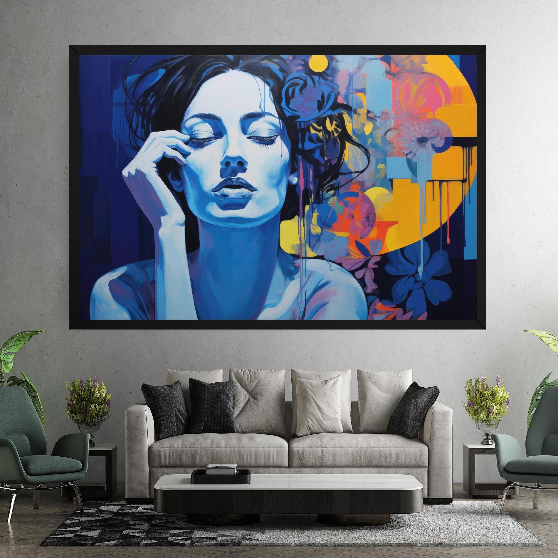 Leinwandbild Photographic Blue Image mockup 7