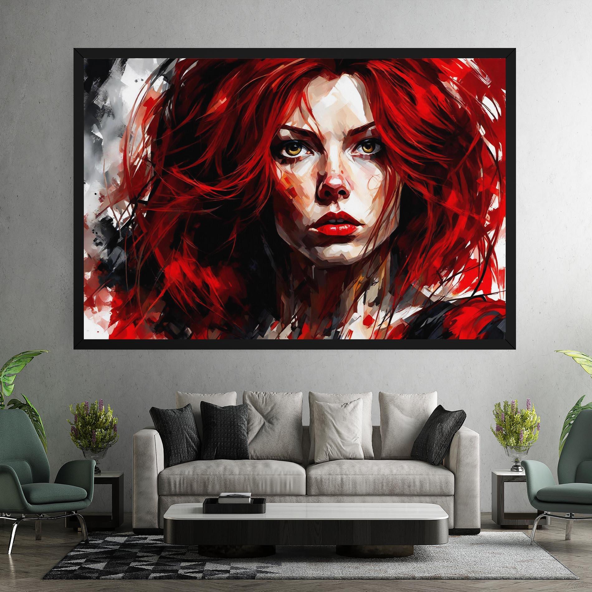 Leinwandbild Red Hair Smoky Eyes mockup 7