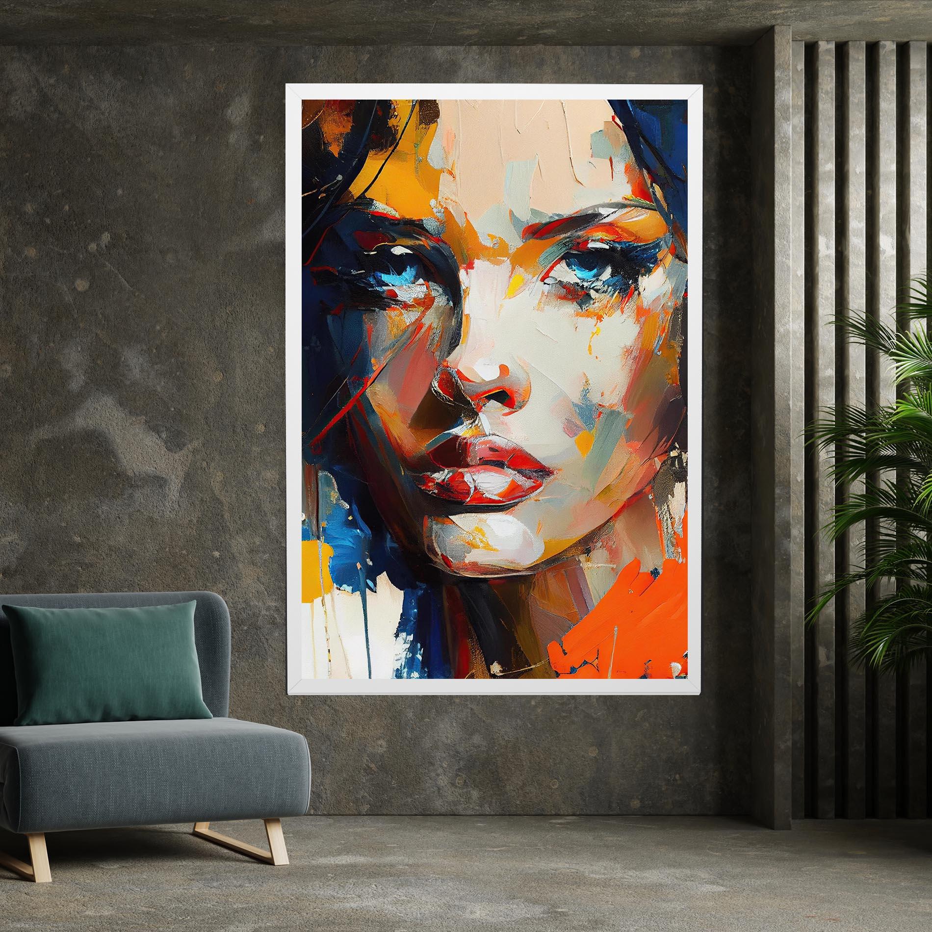 Leinwandbild Beautiful Brunette Woman mockup 7