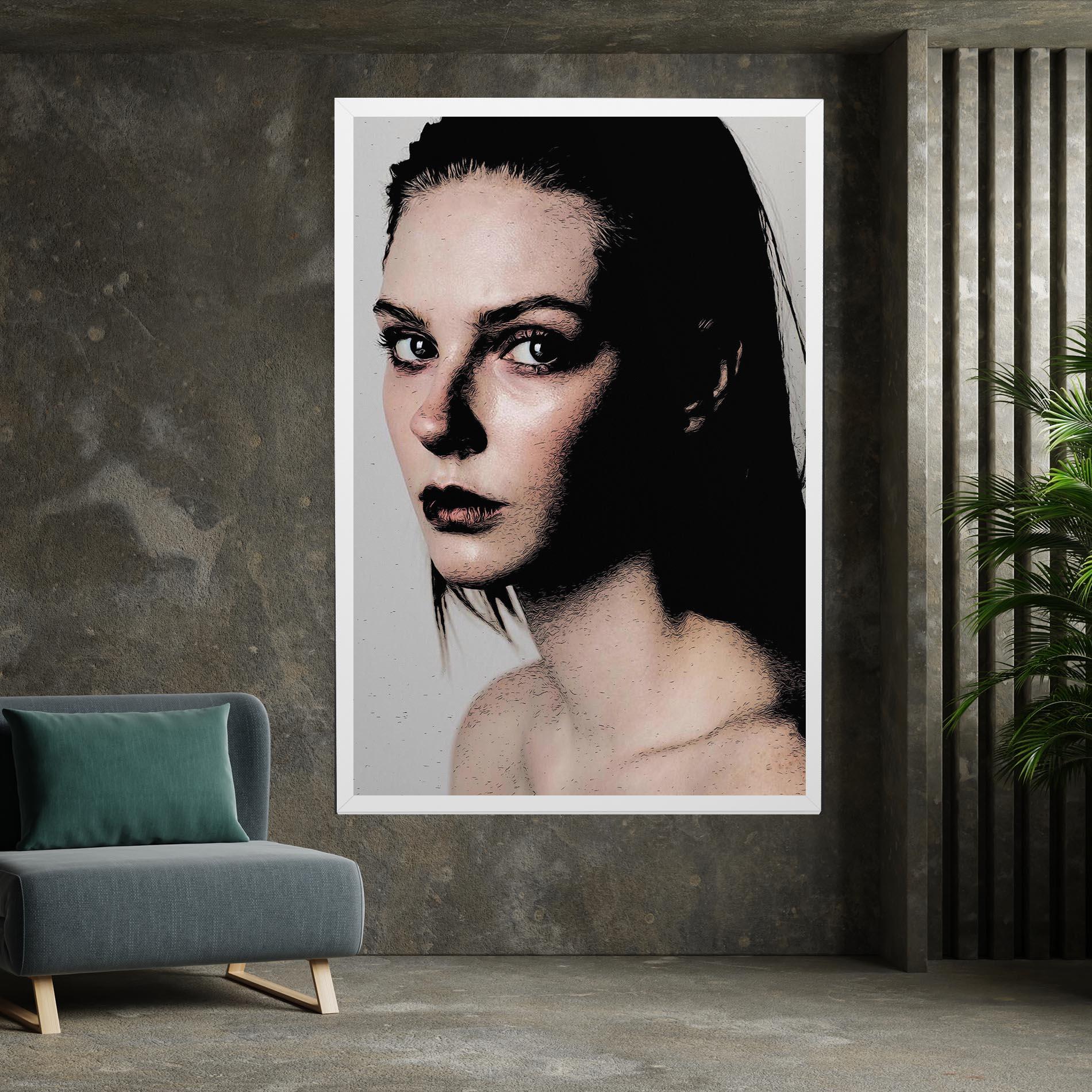 Leinwandbild Big Eyes Portrait mockup 7