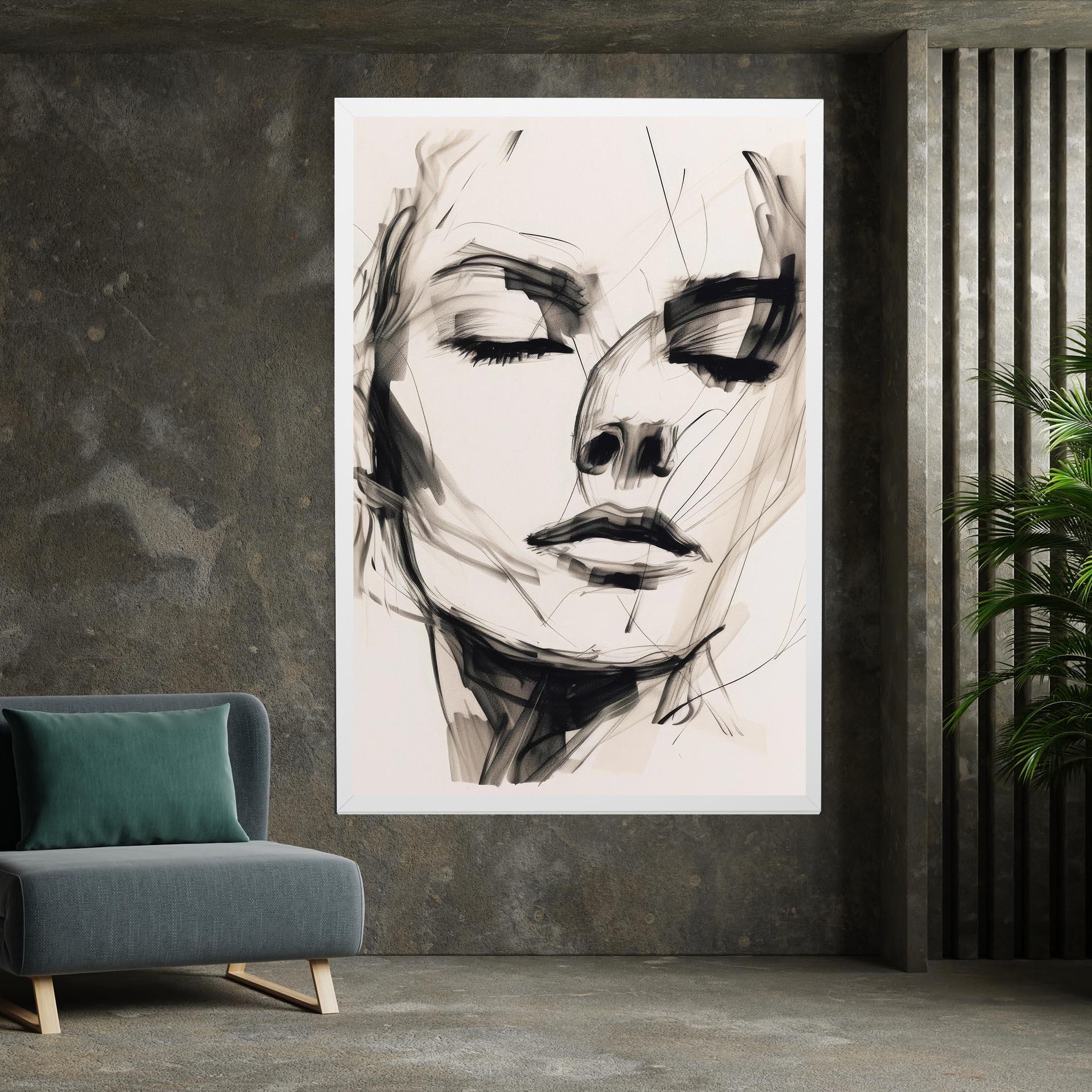 Leinwandbild Continuous Line Woman mockup 7