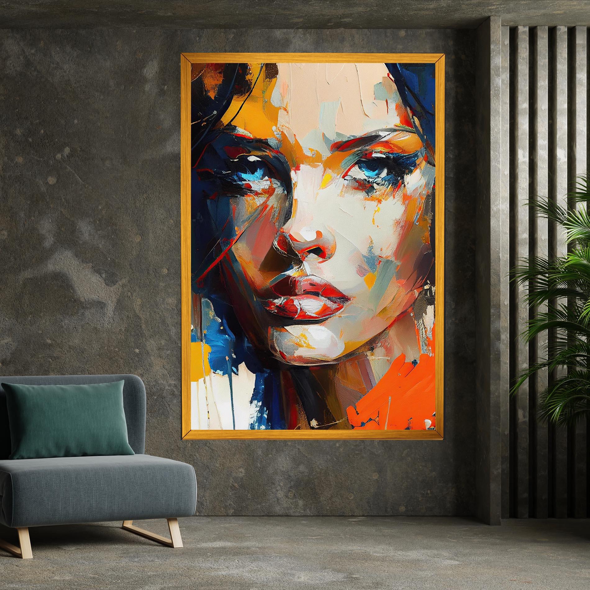 Leinwandbild Beautiful Brunette Woman mockup 7