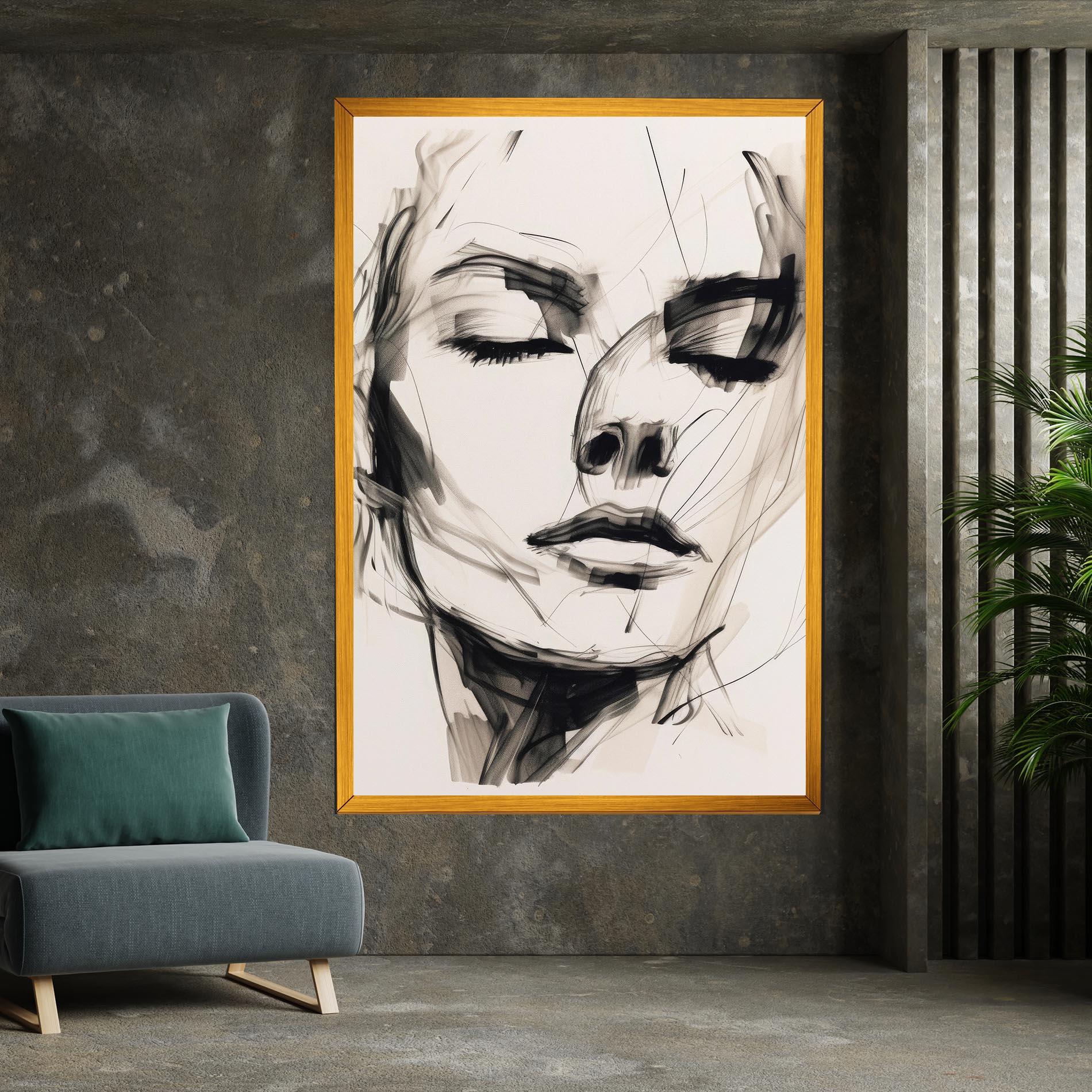 Leinwandbild Continuous Line Woman mockup 7