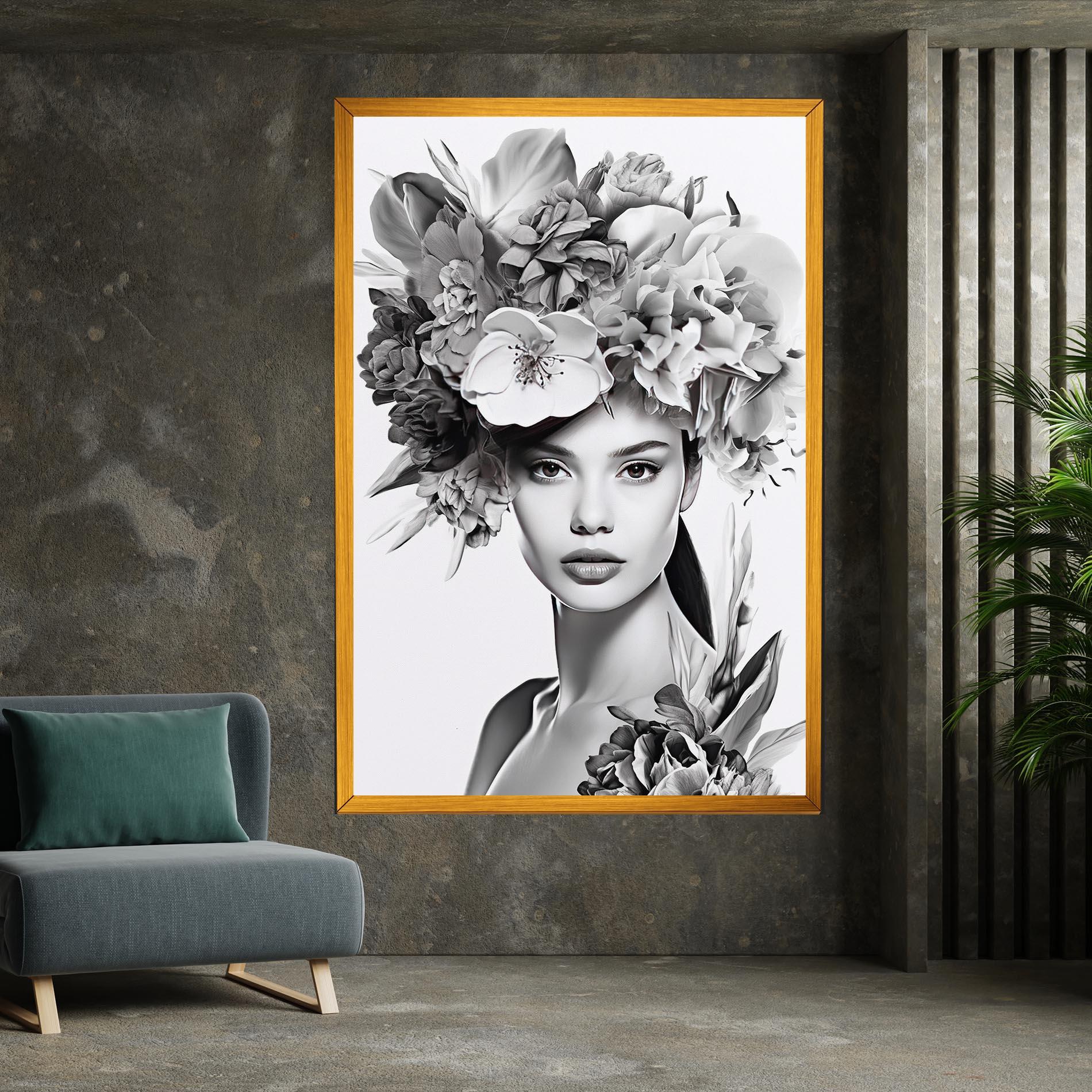 Leinwandbild Flower Crown Woman mockup 7