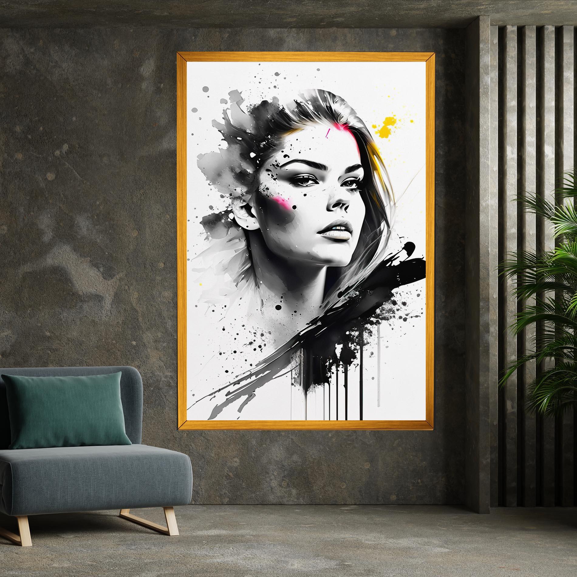 Leinwandbild Ink Splash Portrait mockup 7