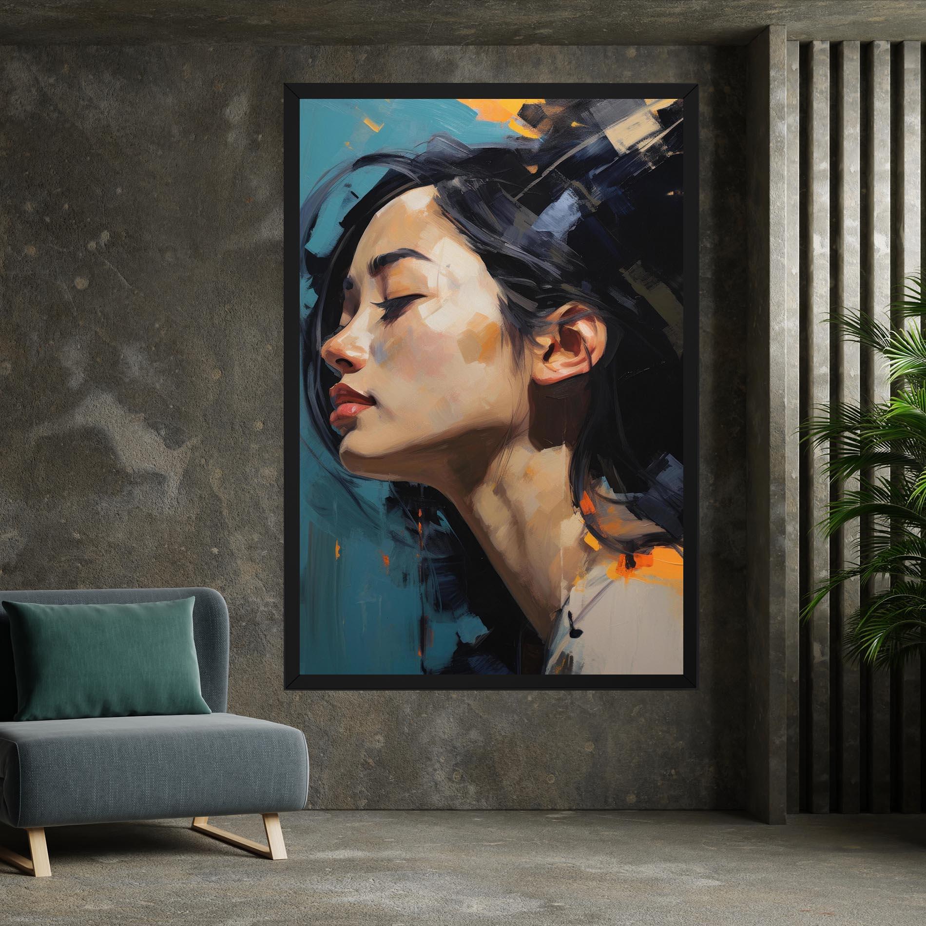 Leinwandbild Acrylic Asian Portrait mockup 7