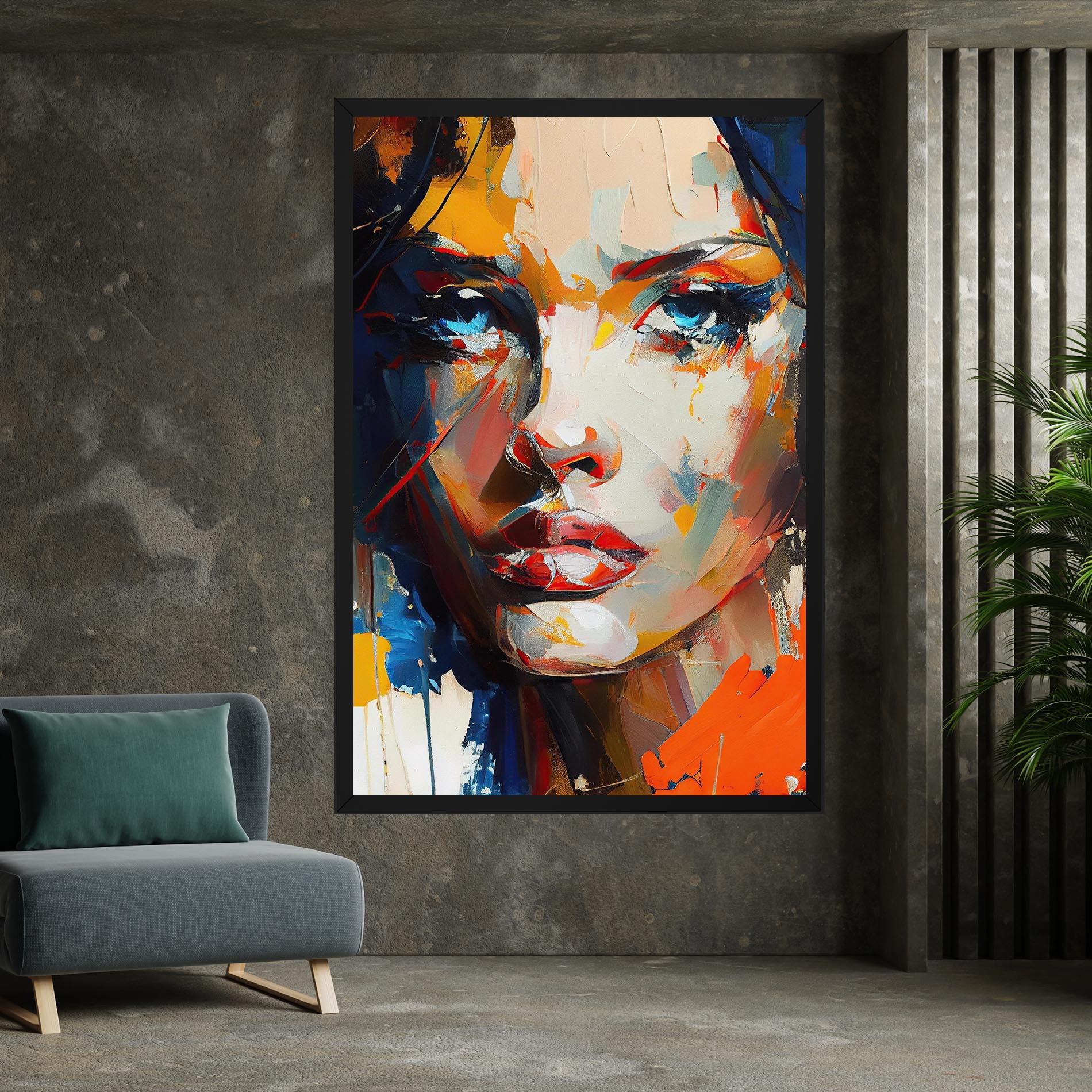 Leinwandbild Beautiful Brunette Woman mockup 7