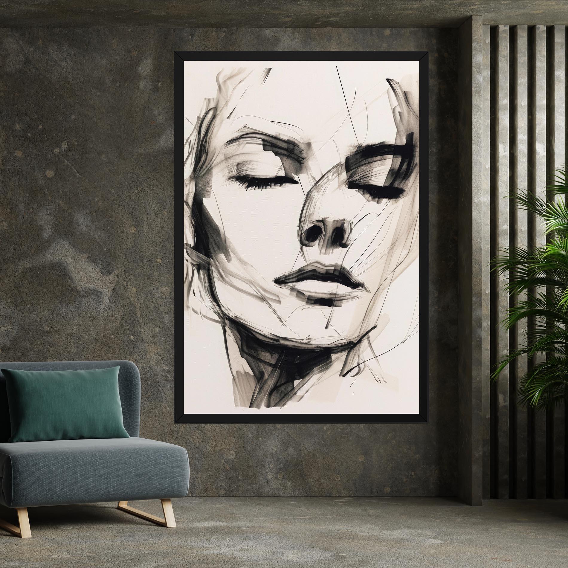 Leinwandbild Continuous Line Woman mockup 7