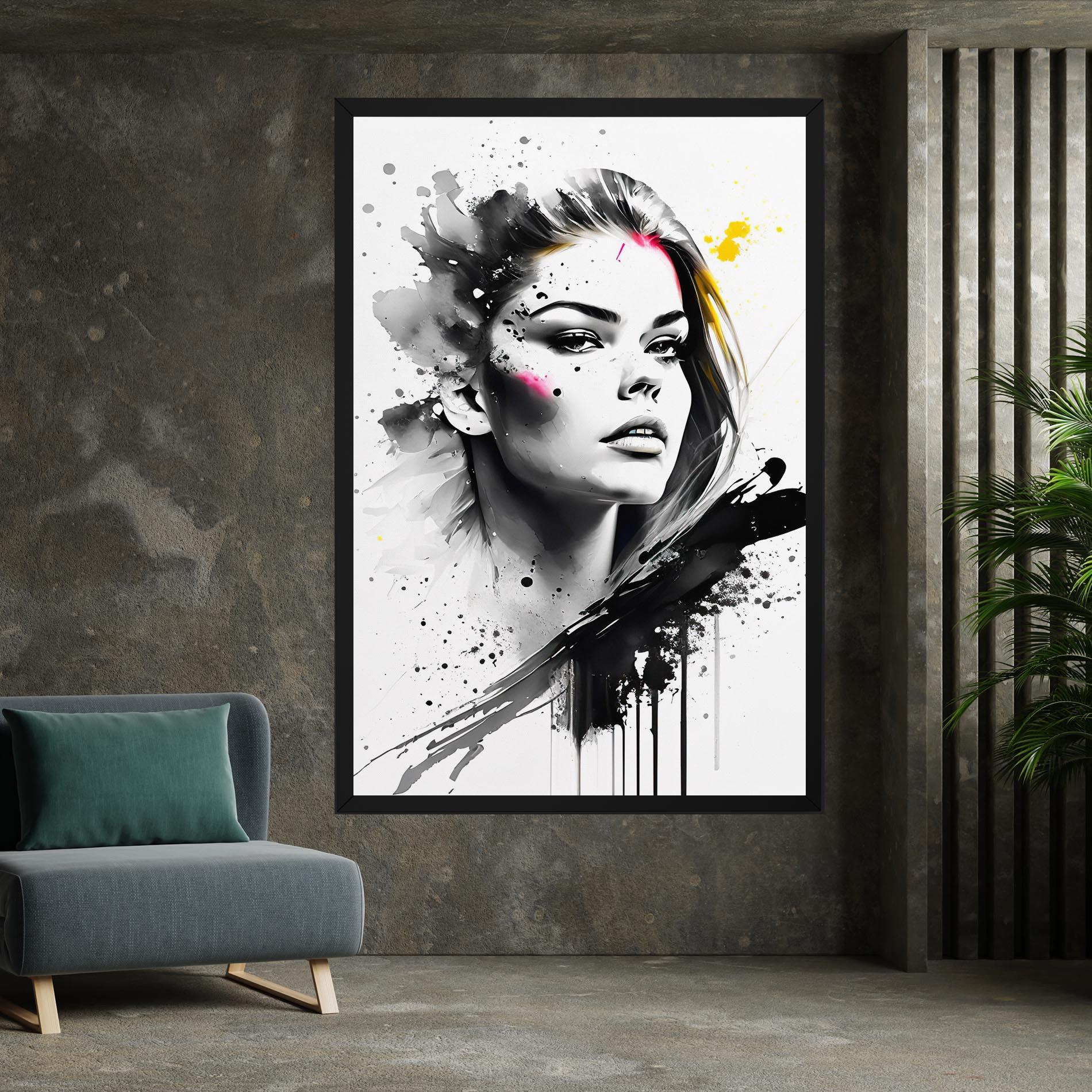 Leinwandbild Ink Splash Portrait mockup 7