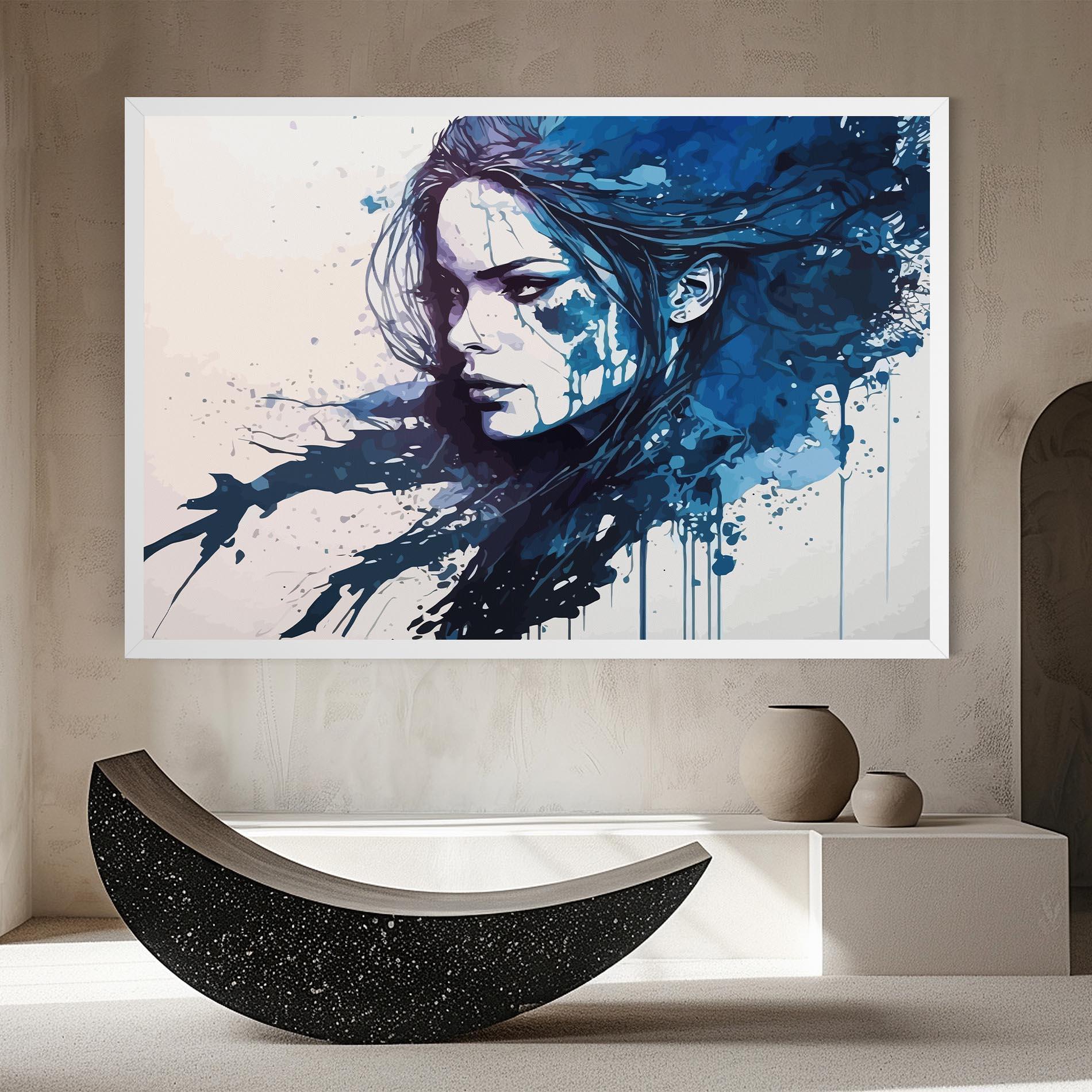 Leinwandbild Blue Hair Portrait mockup 8