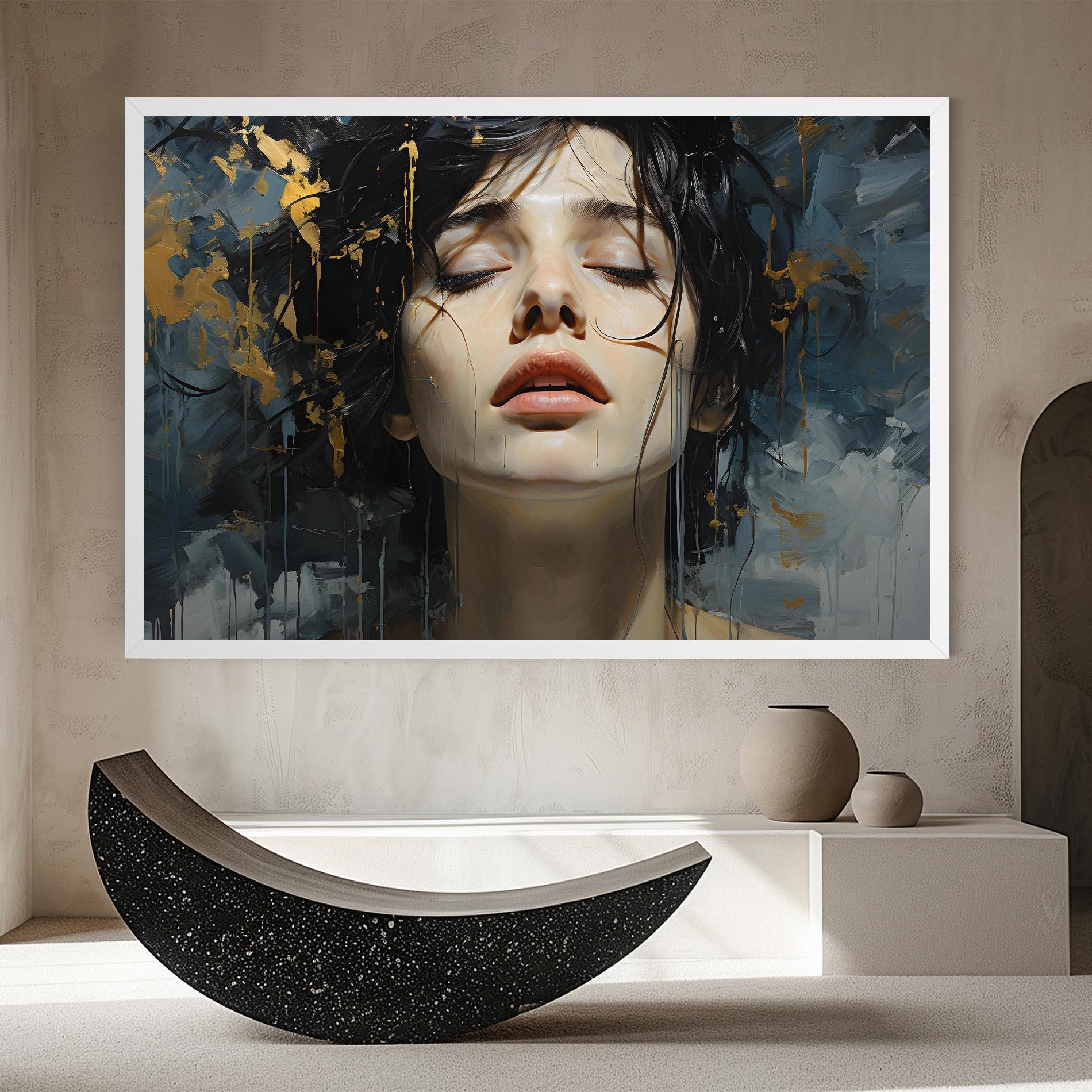 Leinwandbild Closed Eyes Woman mockup 8