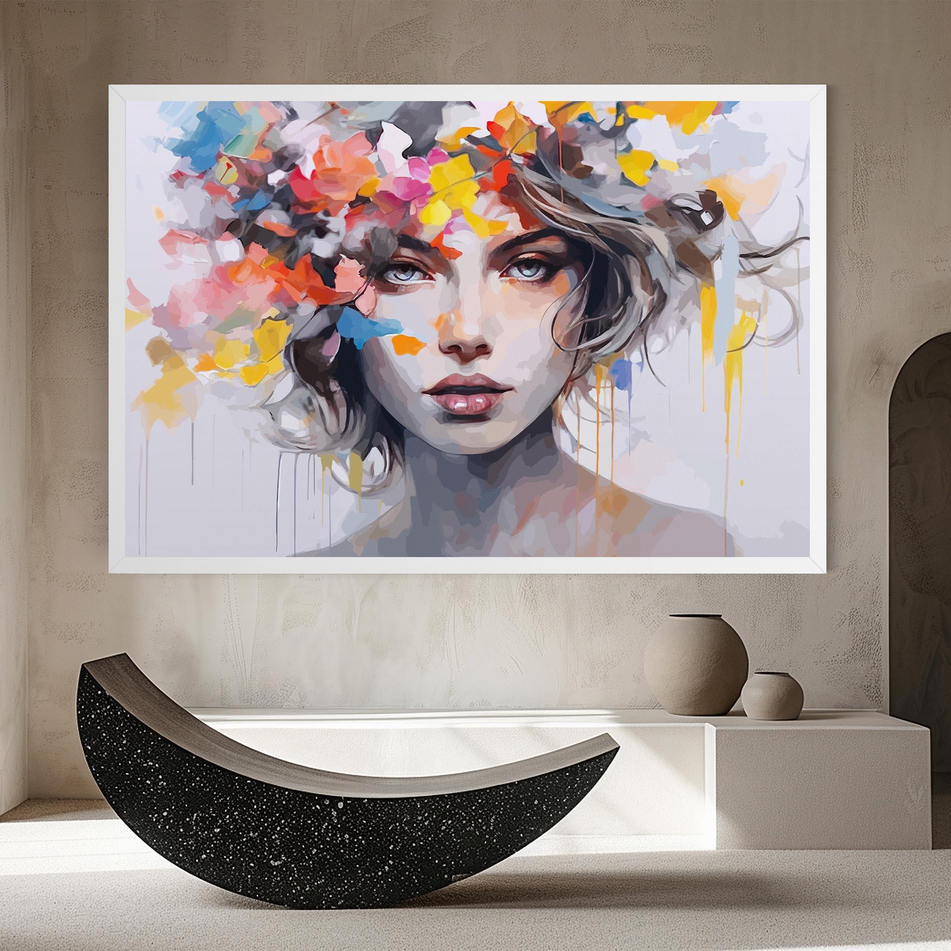 Leinwandbild Colorful Hair Portrait mockup 8