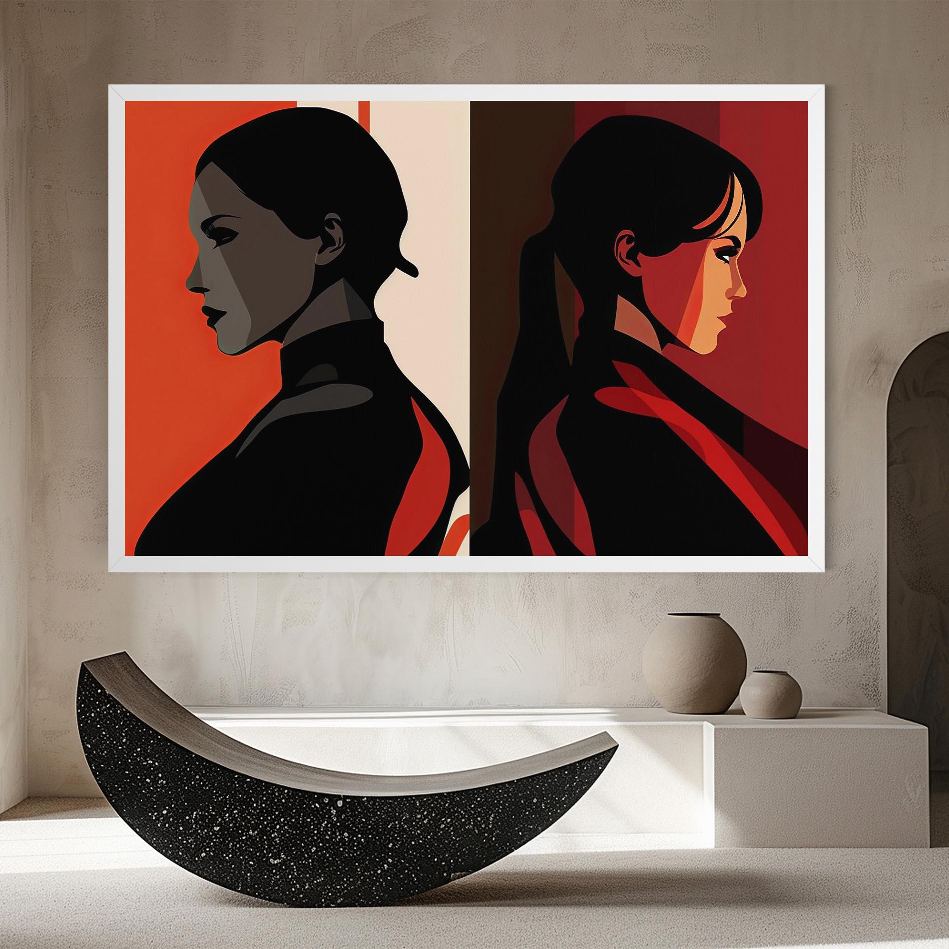 Leinwandbild Graphical Portrait mockup 8