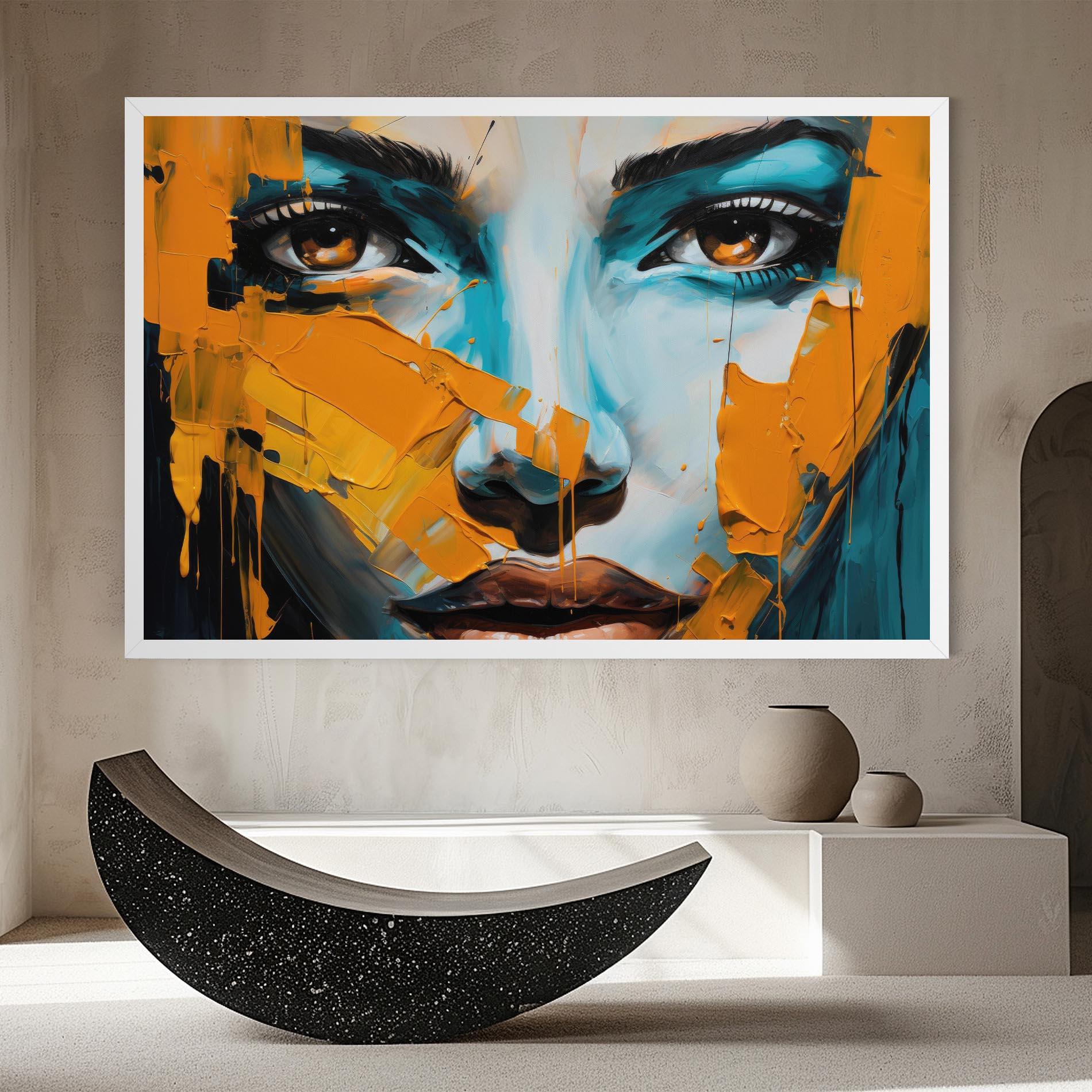 Leinwandbild Orange Paint Portrait mockup 8