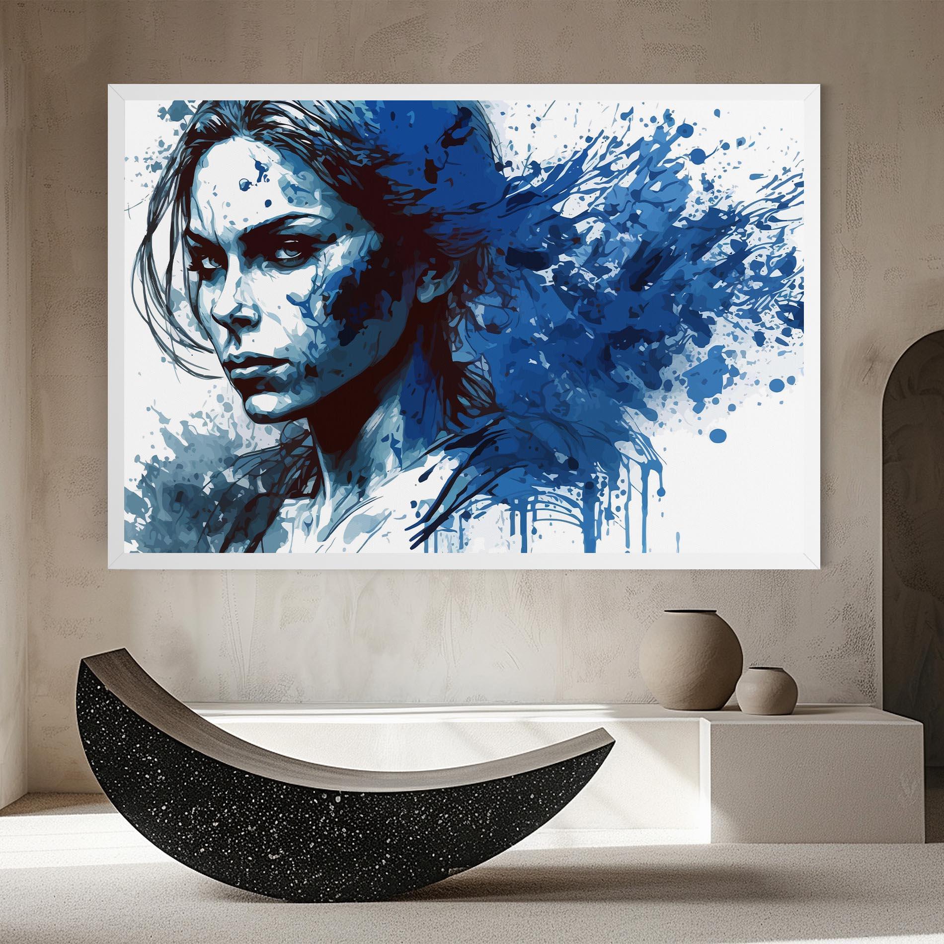 Leinwandbild Portrait Blue Woman mockup 8