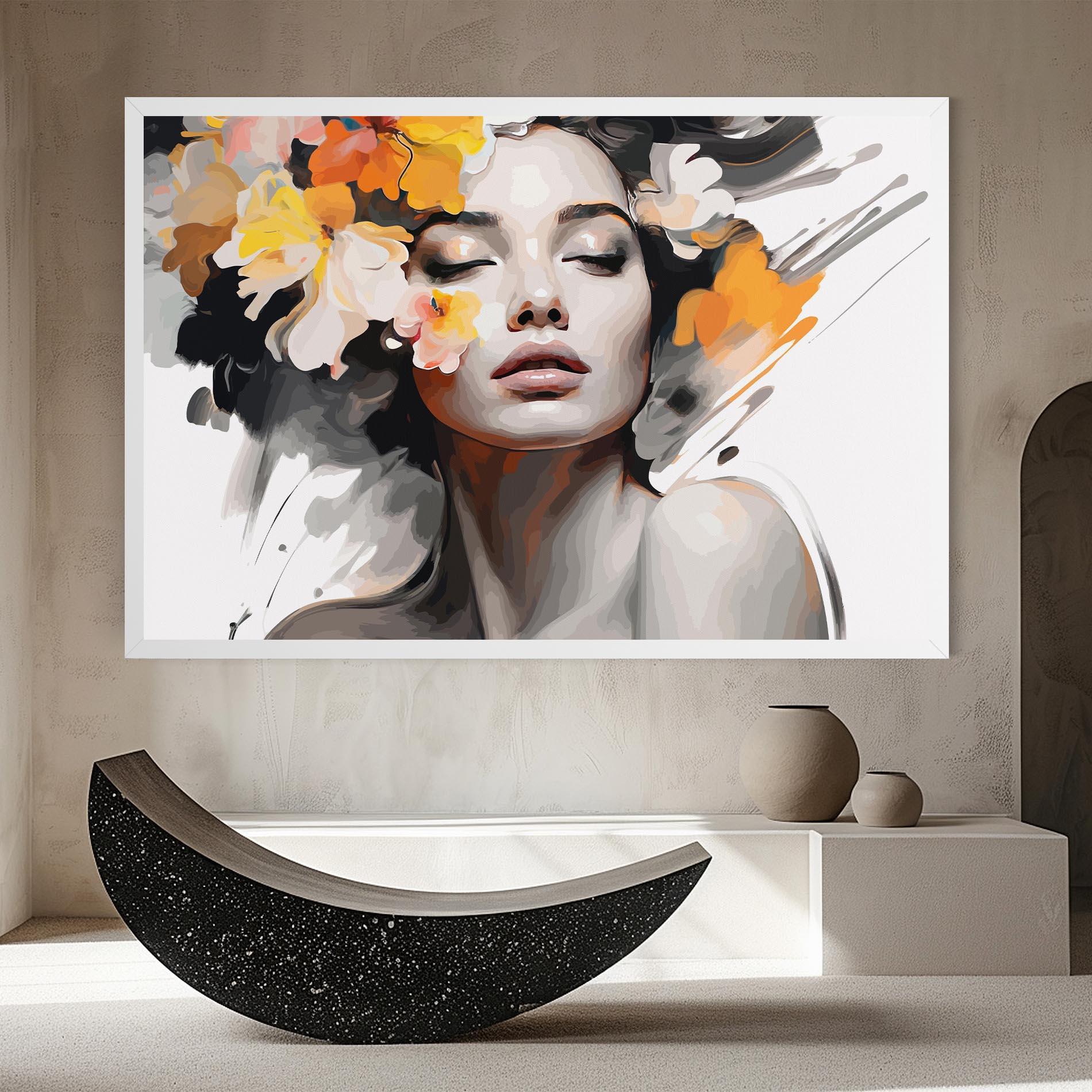 Leinwandbild Yellow Flower Portrait mockup 8