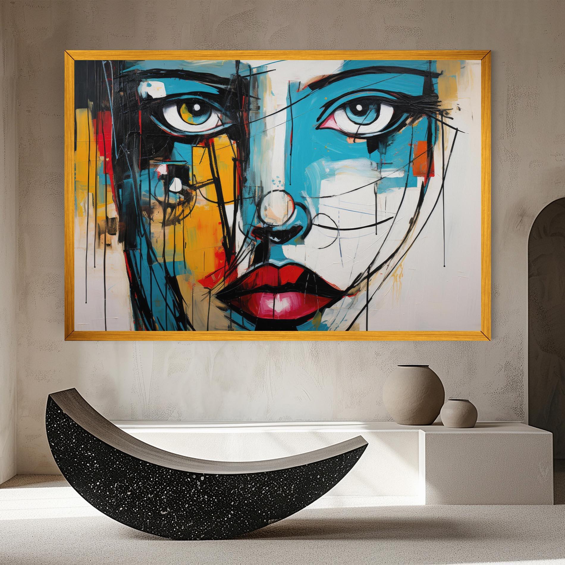 Leinwandbild Abstract Drawing Portret mockup 8