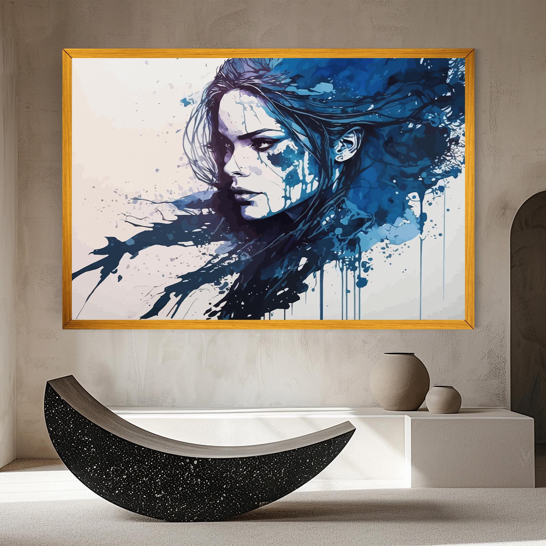 Leinwandbild Blue Hair Portrait mockup 8