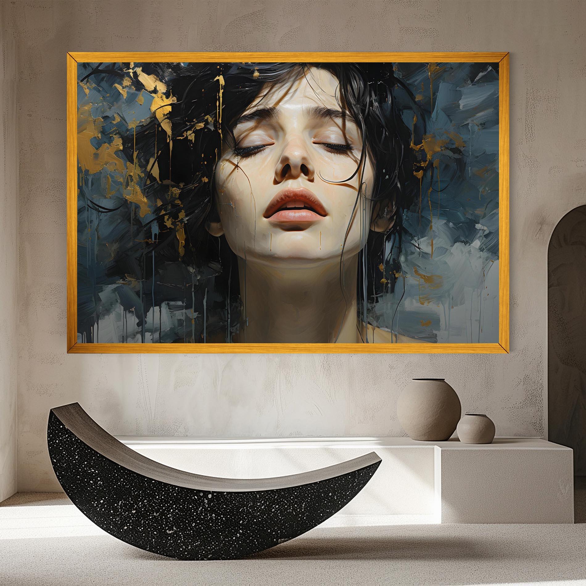 Leinwandbild Closed Eyes Woman mockup 8