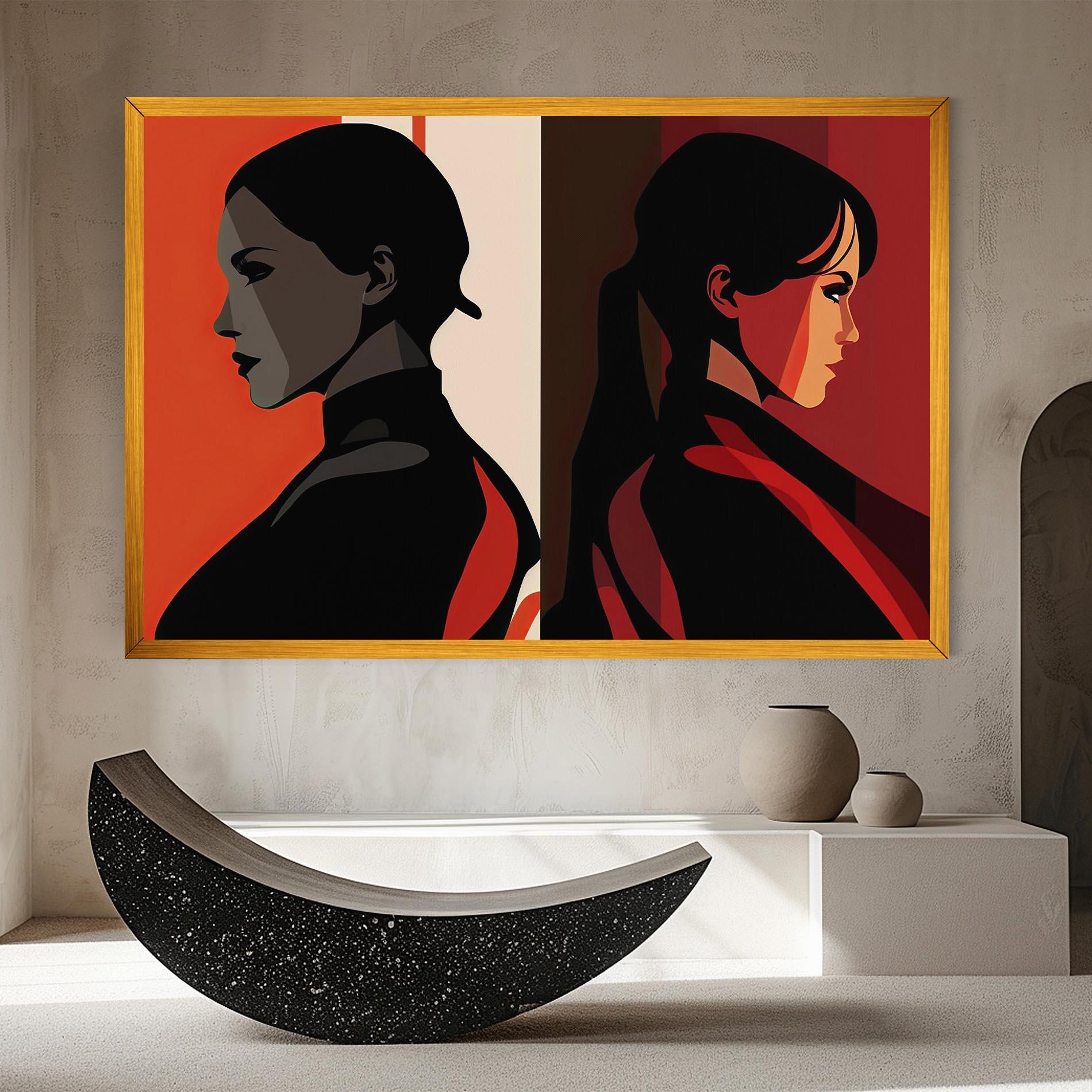 Leinwandbild Graphical Portrait mockup 8