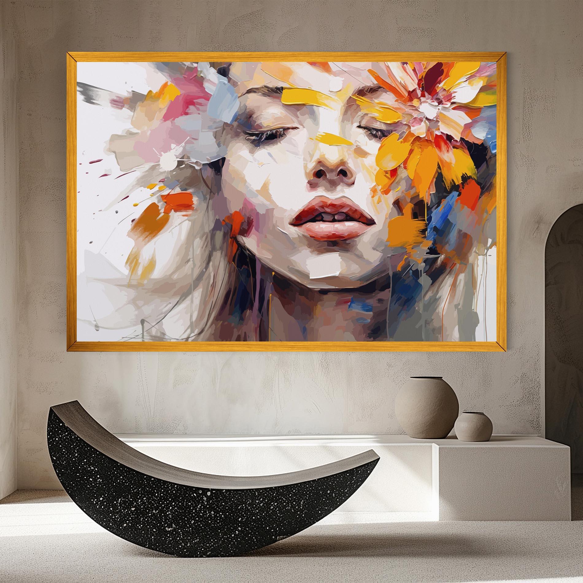Leinwandbild Oil Flower Portrait mockup 8