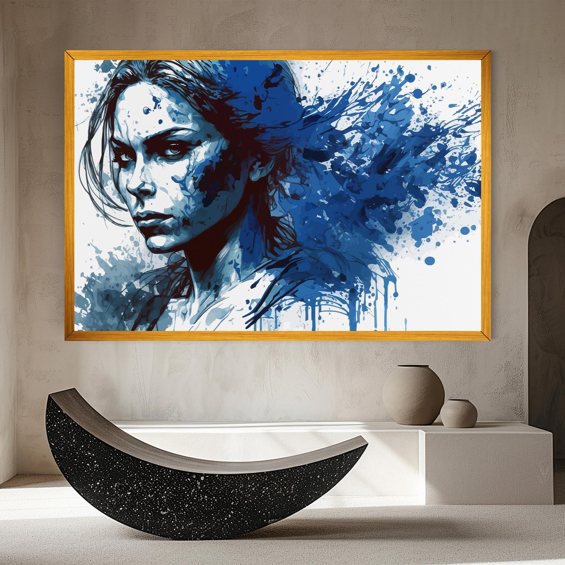 Leinwandbild Portrait Blue Woman mockup 8