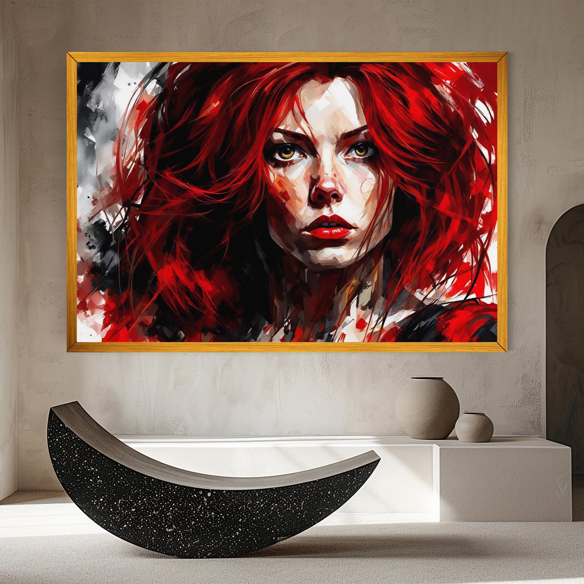 Leinwandbild Red Hair Smoky Eyes mockup 8