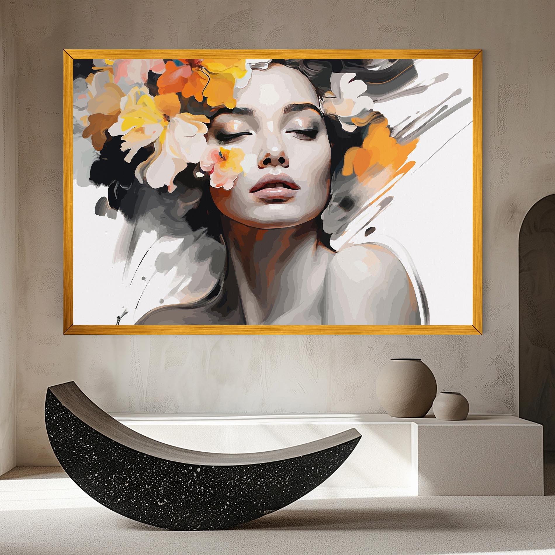 Leinwandbild Yellow Flower Portrait mockup 8