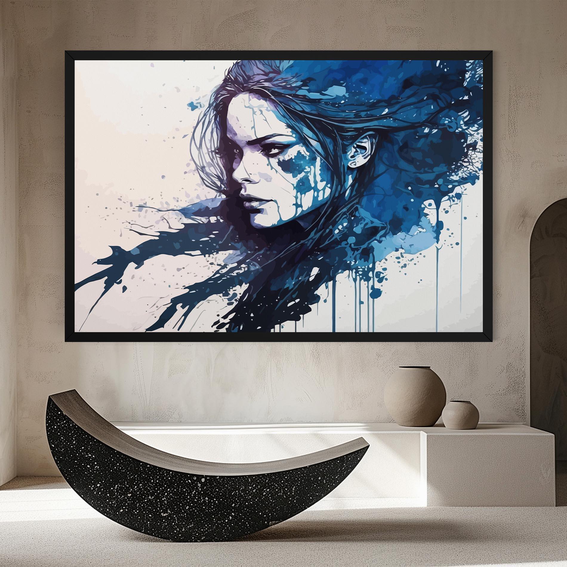 Leinwandbild Blue Hair Portrait mockup 8