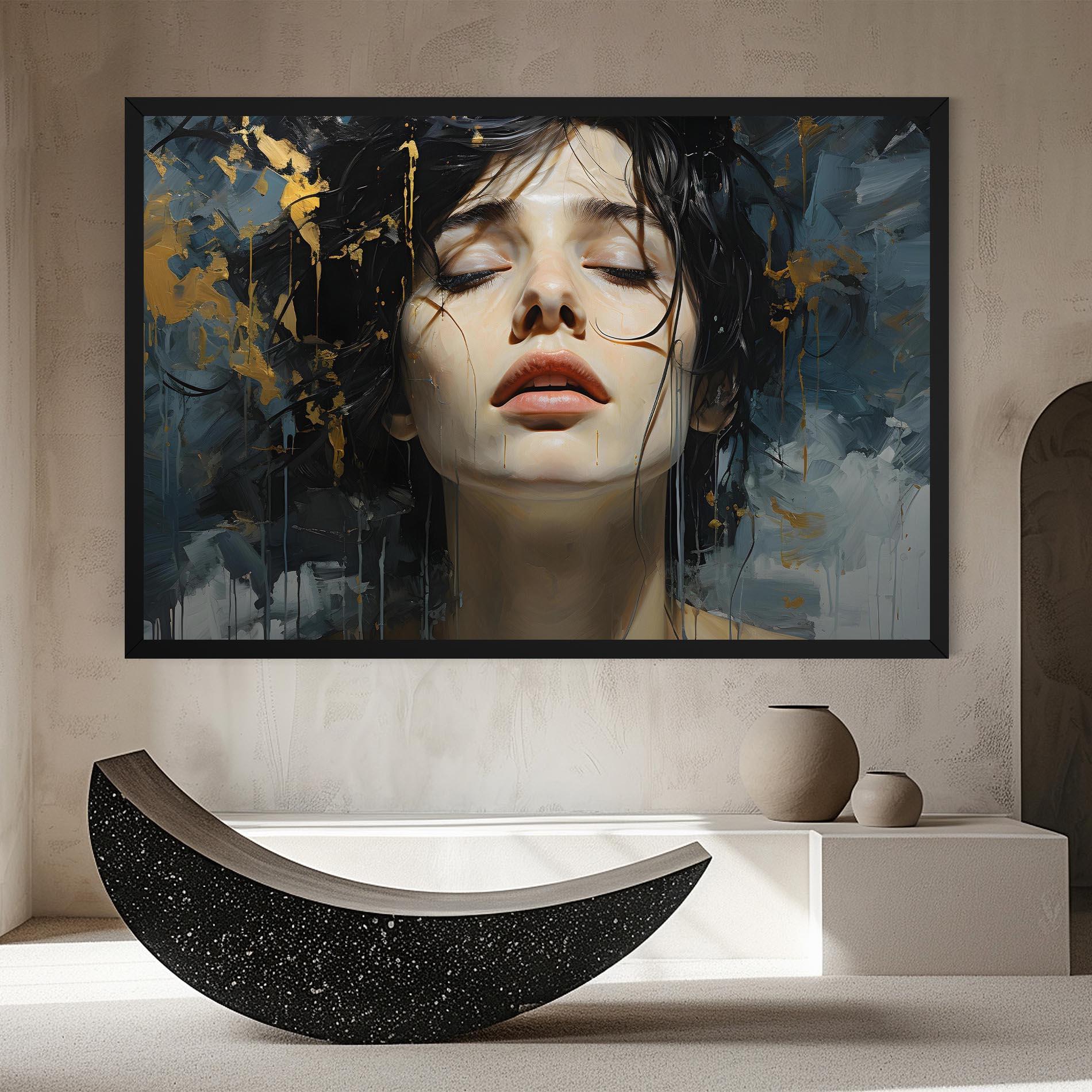 Leinwandbild Closed Eyes Woman mockup 8