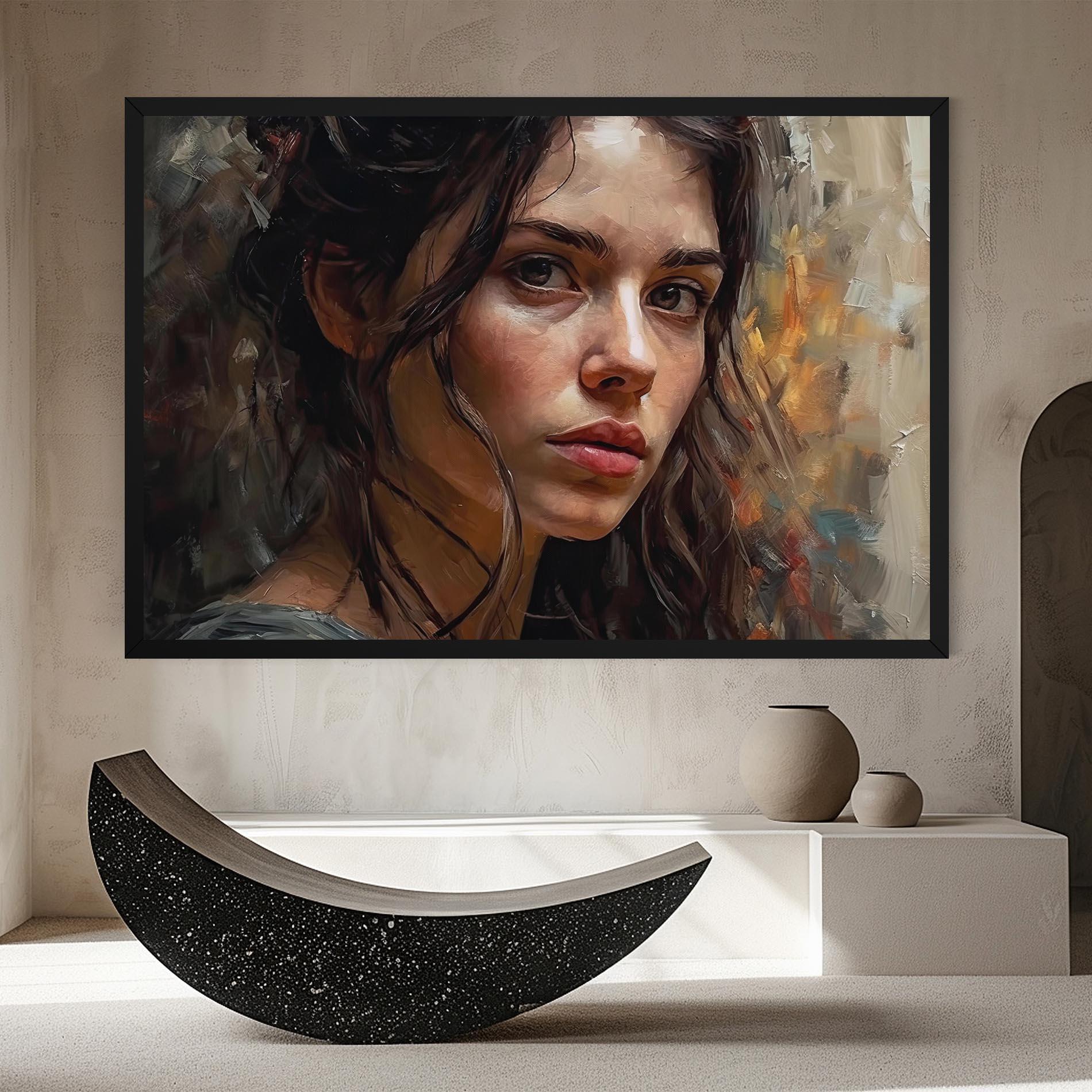 Leinwandbild Closeup Impasto Portrait mockup 8