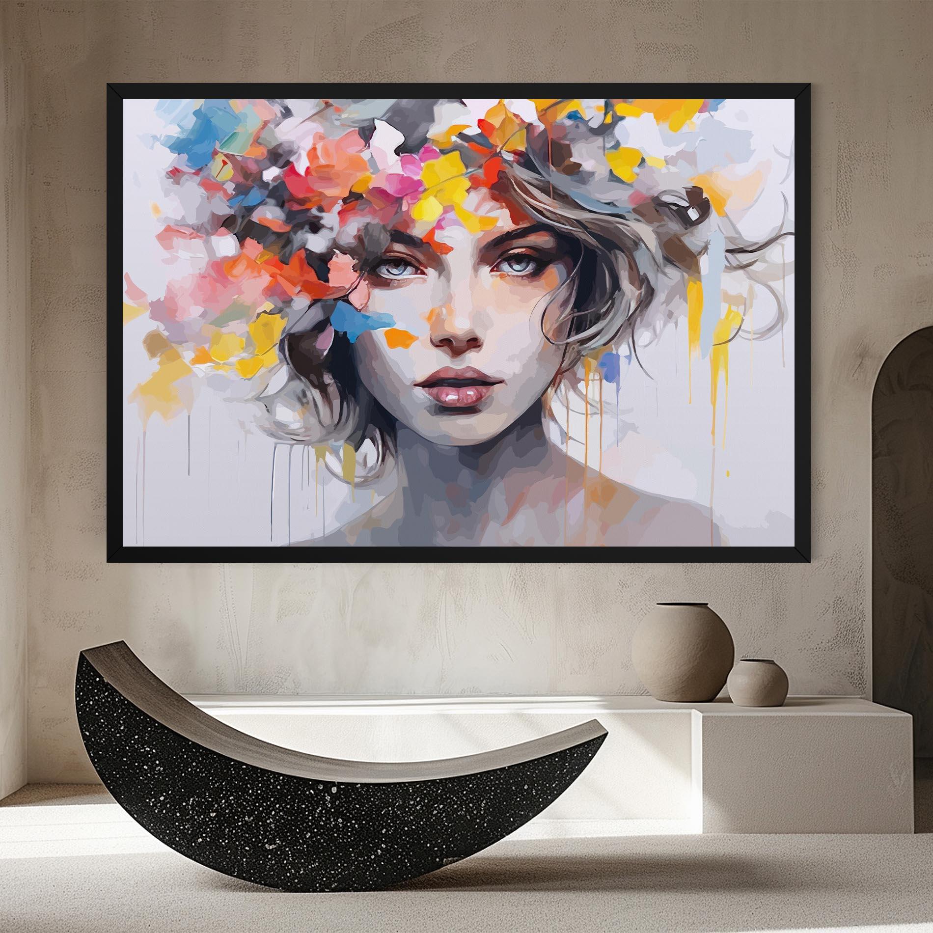 Leinwandbild Colorful Hair Portrait mockup 8